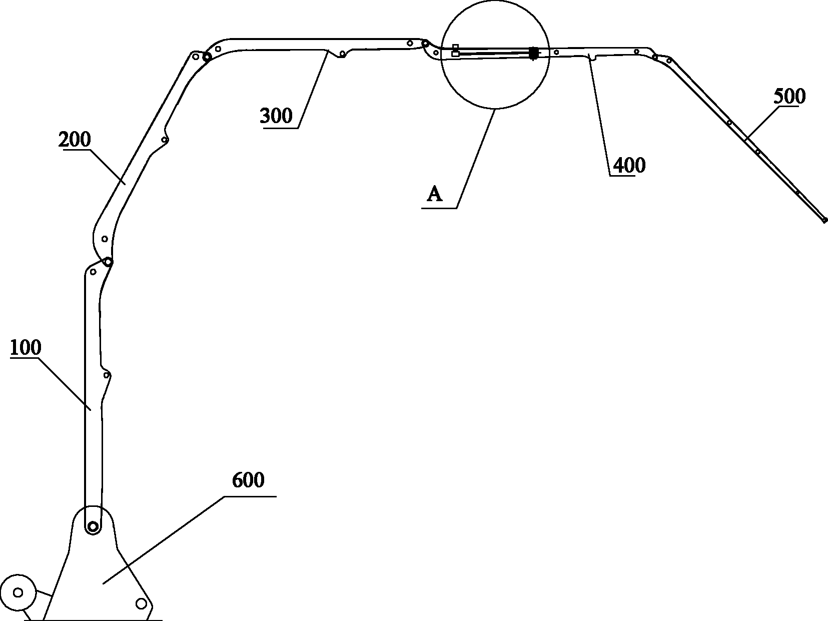 Arm support structure, arm support device and concrete pump truck