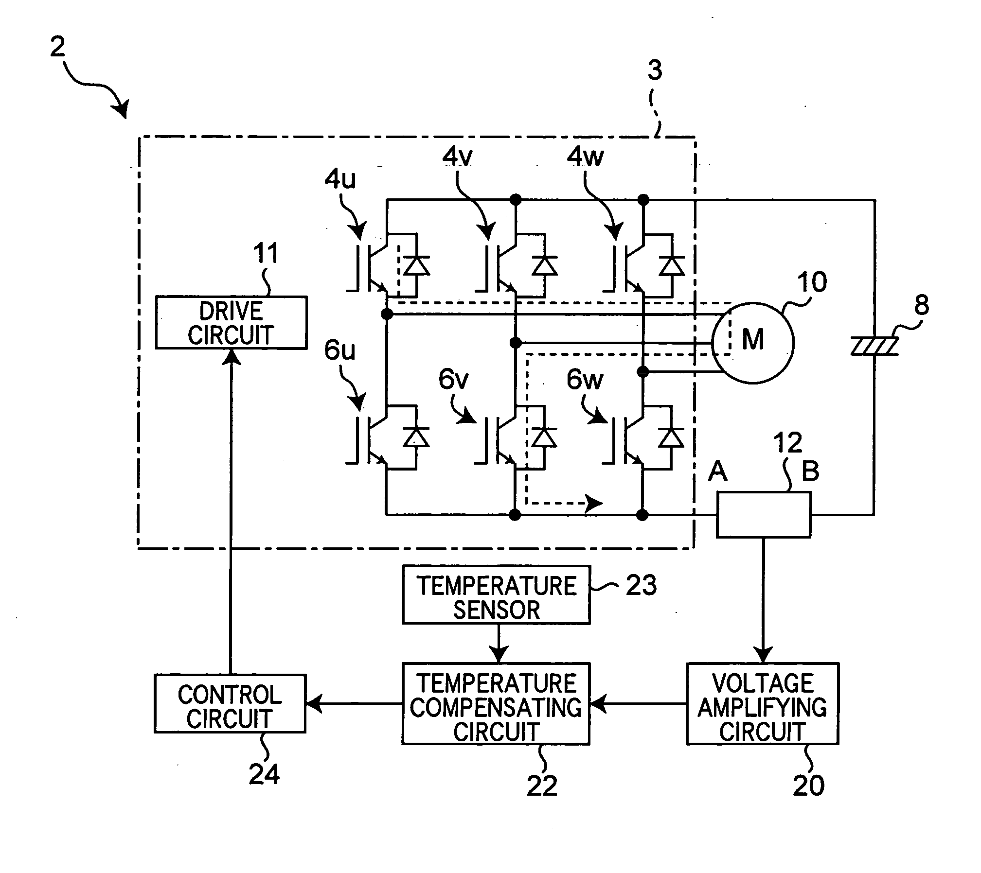 Power semiconductor module with detector for detecting main circuit current through power semiconductor element