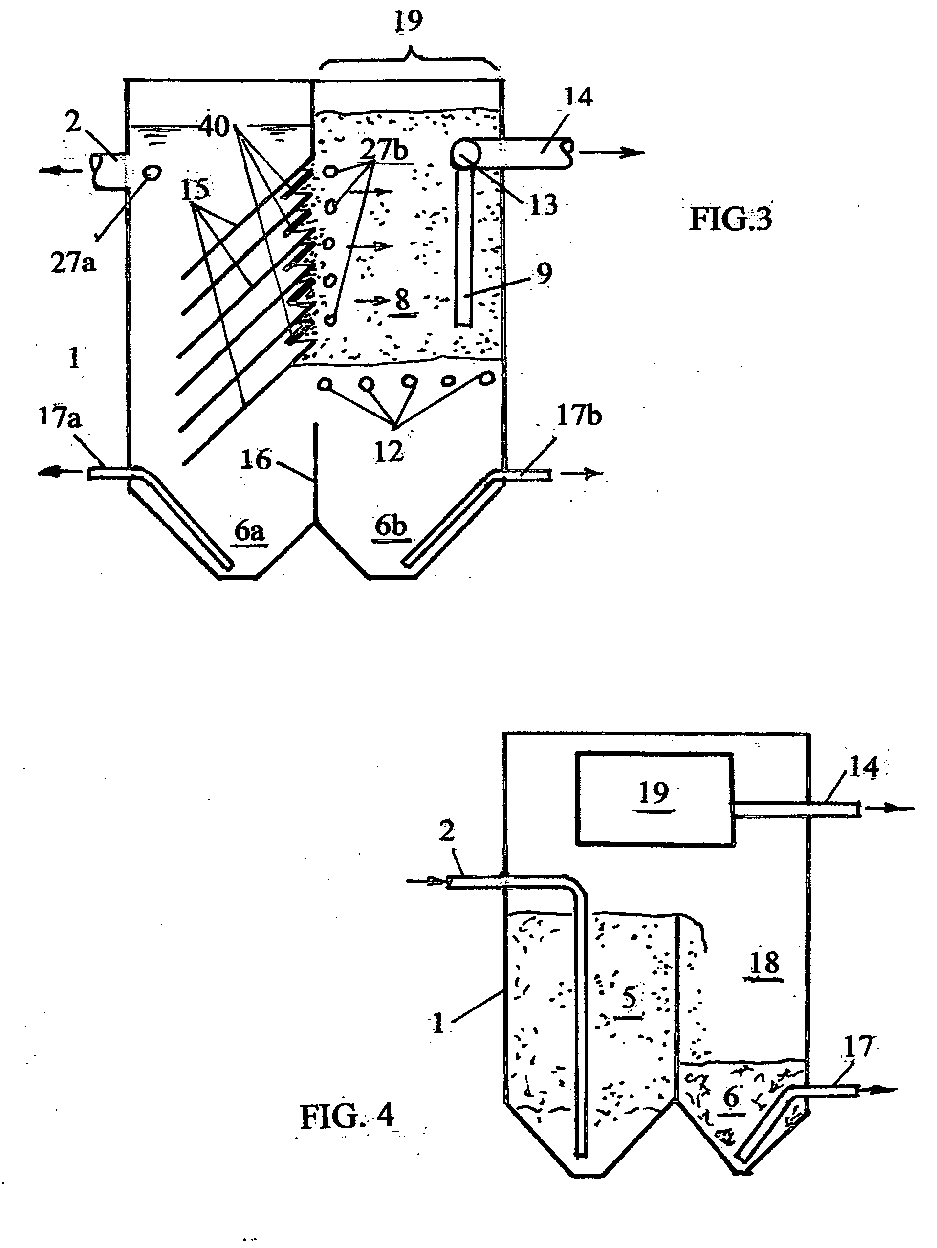 Combined gravity separation-filtration for conducting treatment processes in solid-liquid systems
