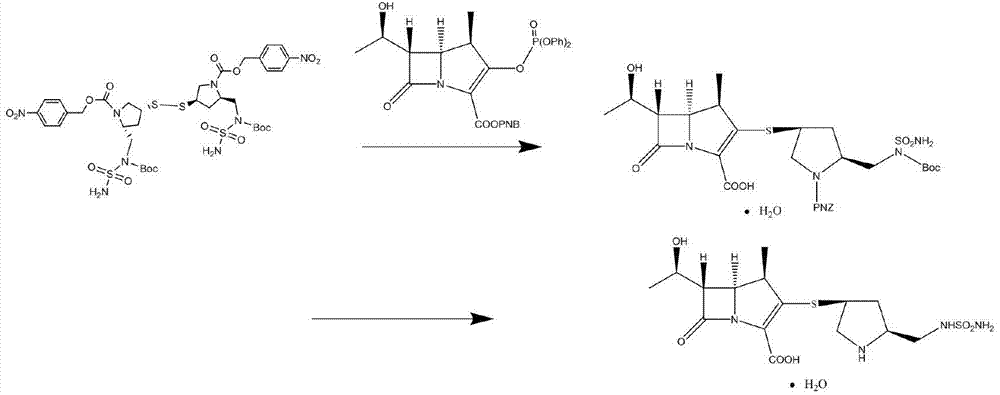 Preparation method and application of doripenem side chain disulfide