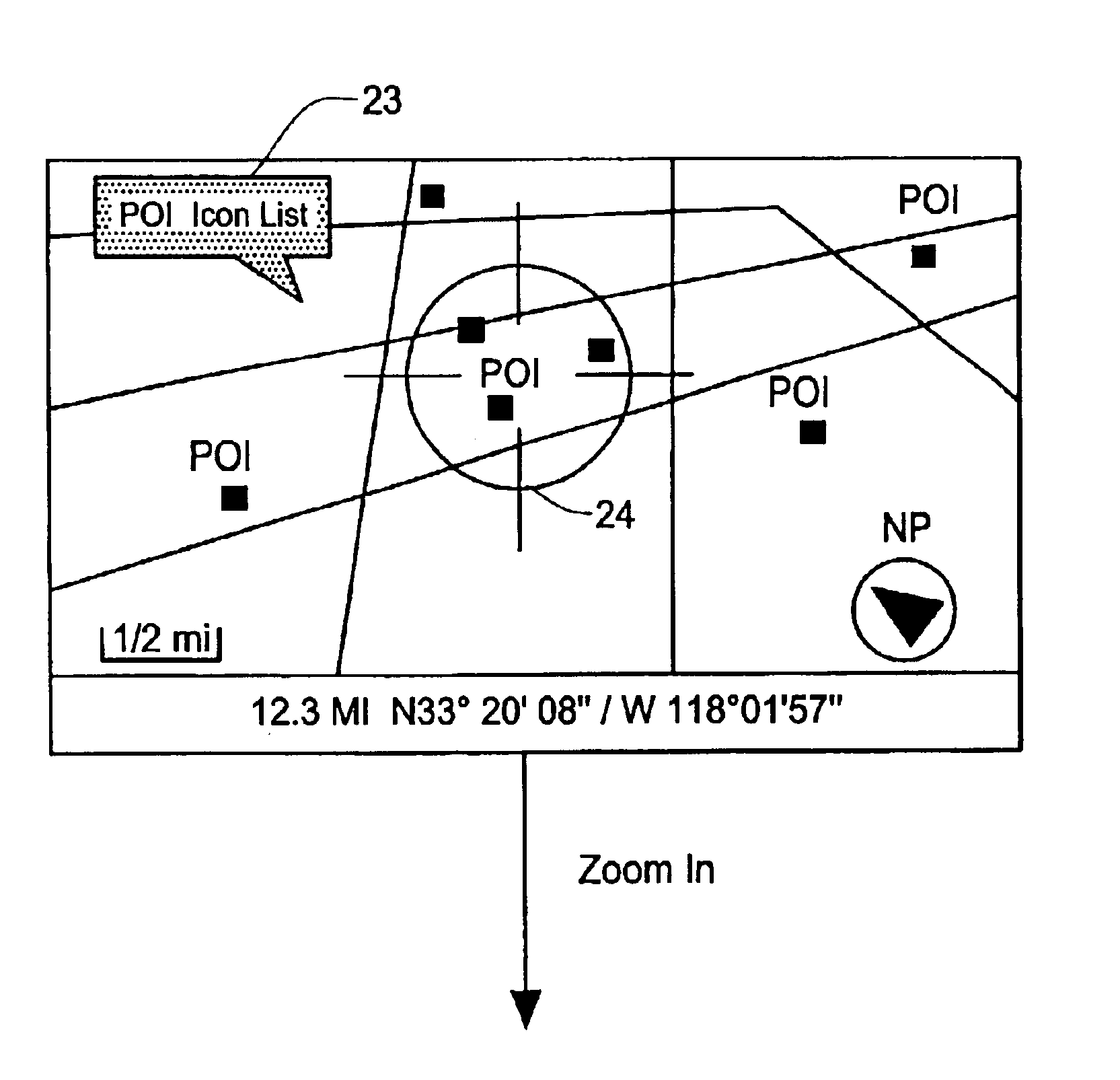 Display method and apparatus for navigation system