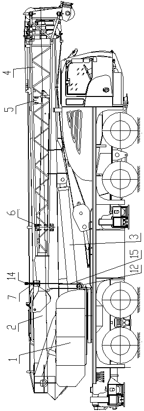 Self-mounting-dismounting type auxiliary arm mounting mechanism of automobile crane