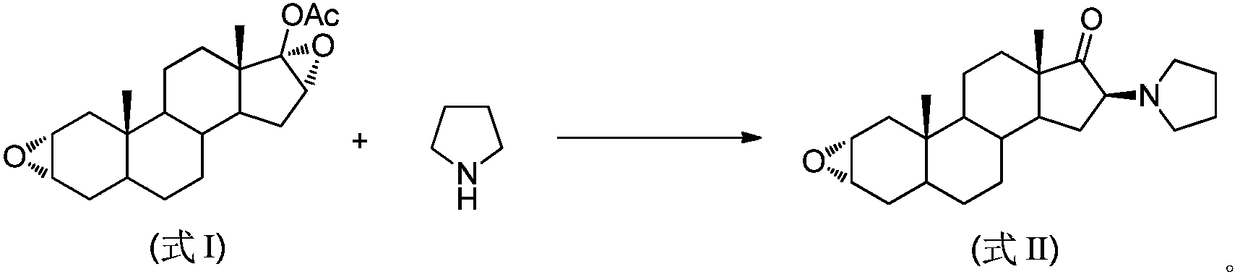 Synthesis method of 16beta-tetrahydropyrrolyl androstan-2alpha-epoxy-17-one