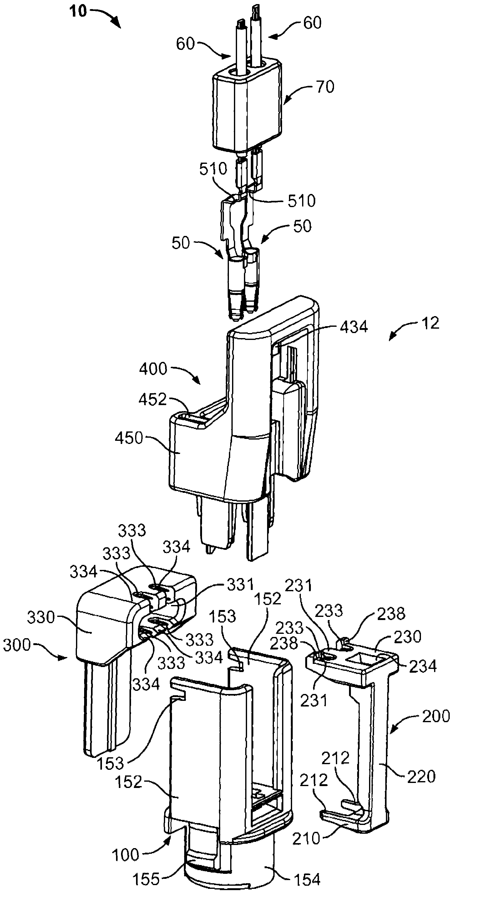 Connector assembly for an electrical plug-in connector, electrical plug-in connector and manufactured electric cable