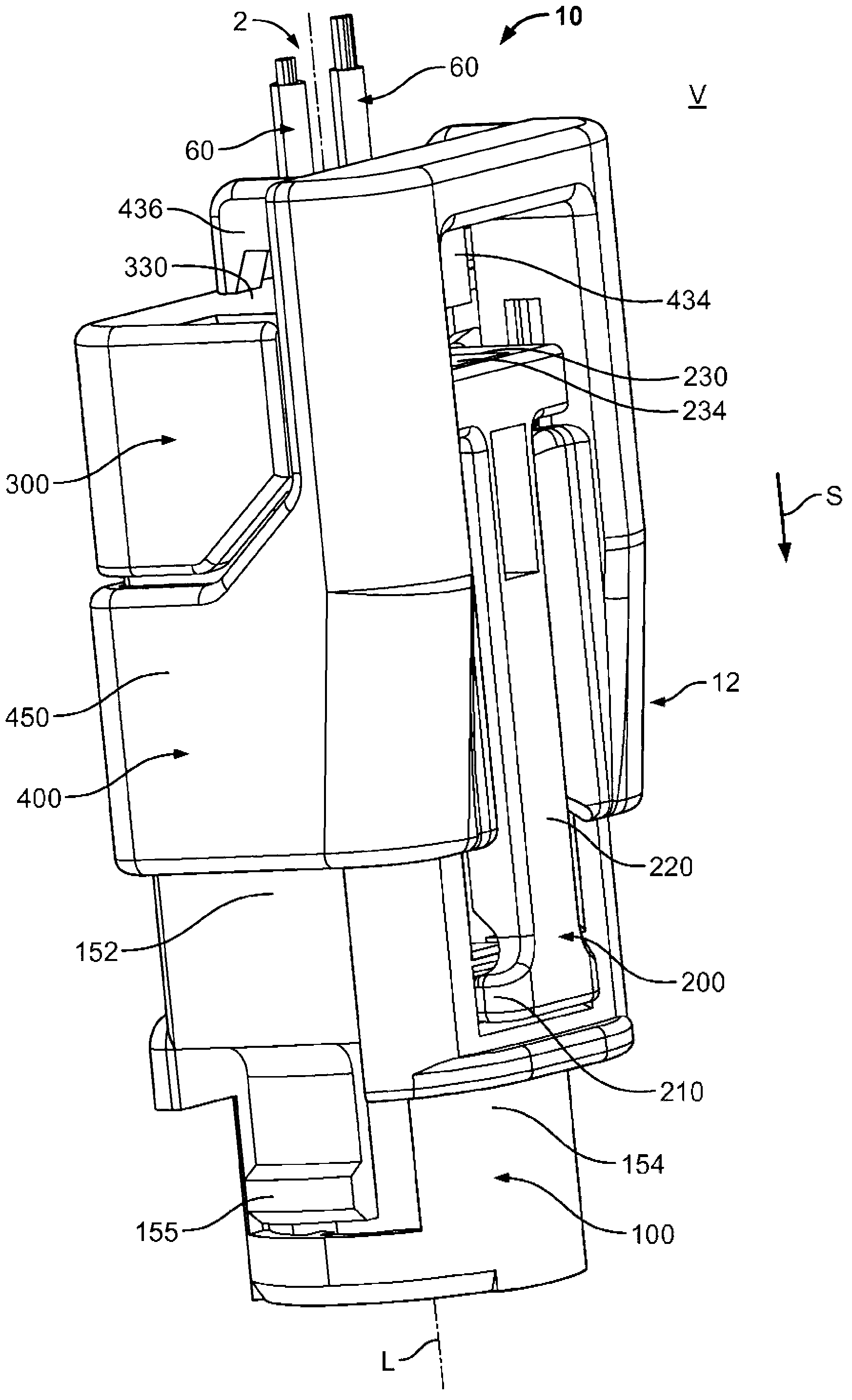 Connector assembly for an electrical plug-in connector, electrical plug-in connector and manufactured electric cable