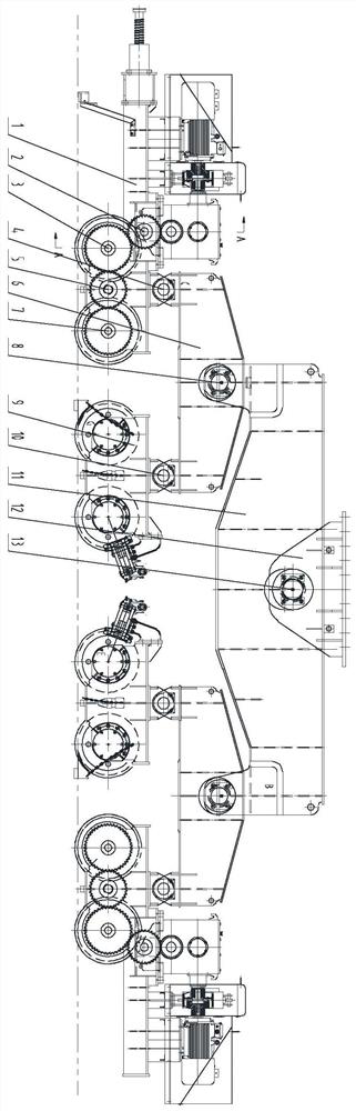 Open tooth external cart mechanism of portal crane