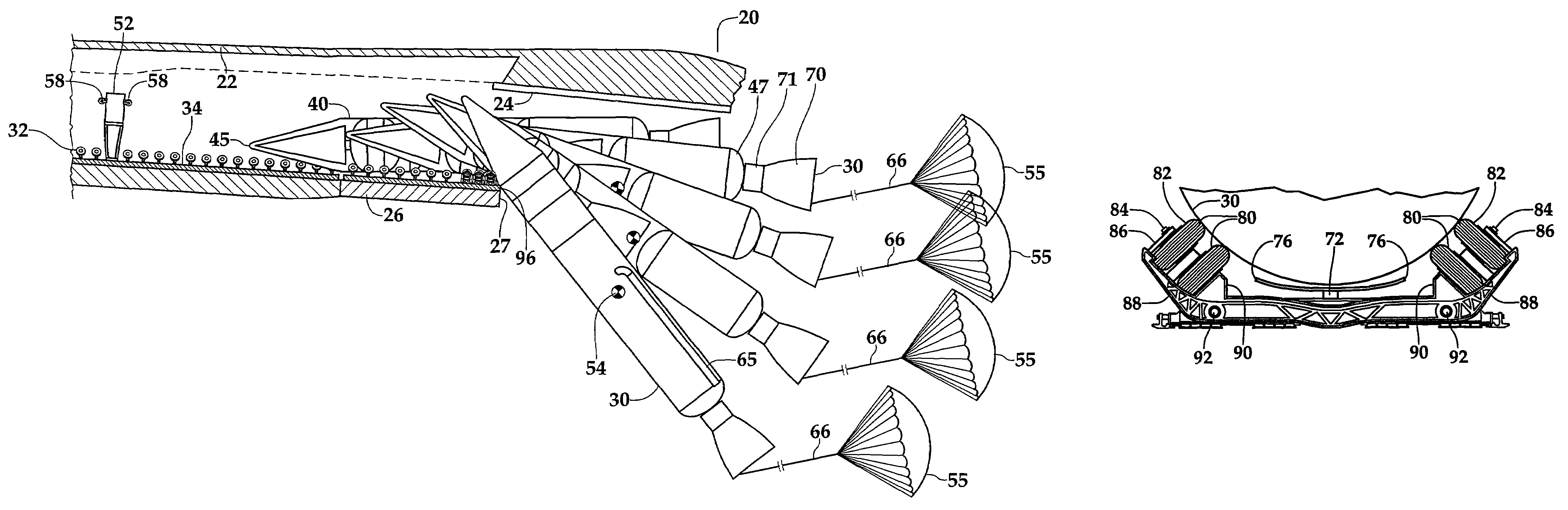 Gravity extraction air launch system for launch vehicle