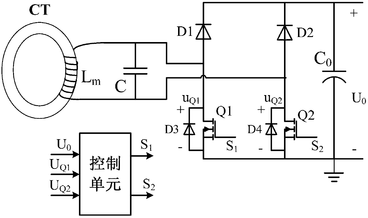 Current transformer resonance power taking-based direct-current source