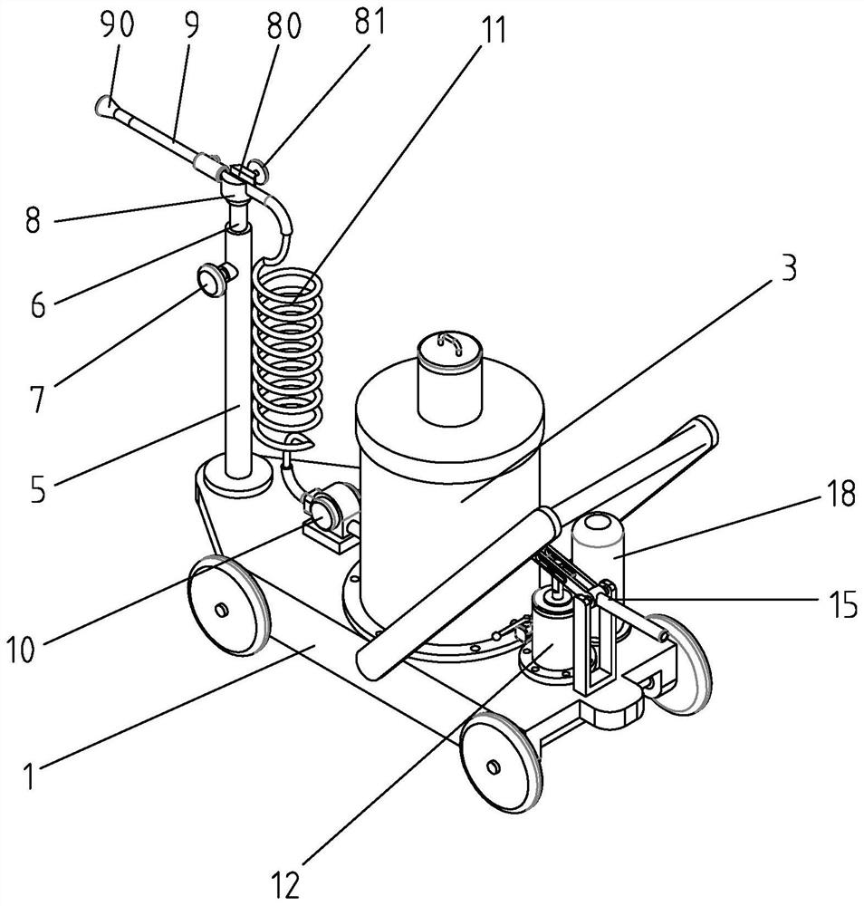 Pesticide spraying and insect killing device for garden nursery stocks