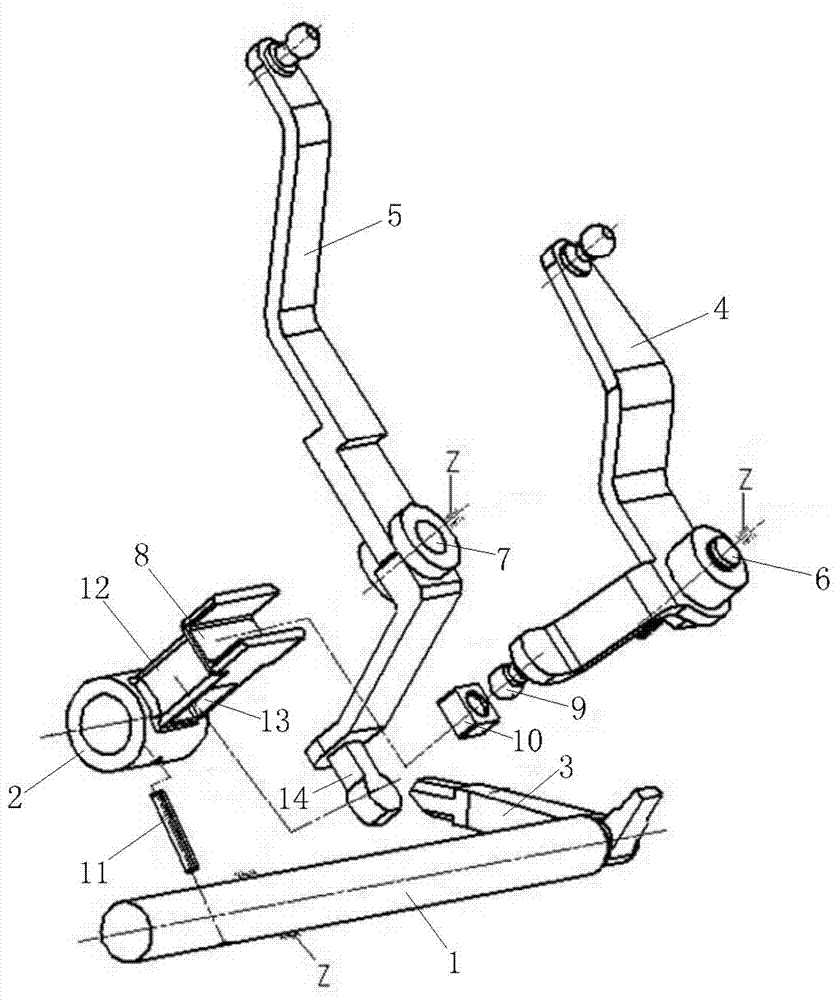 Gear selecting and shifting operating mechanism for automotive transmission