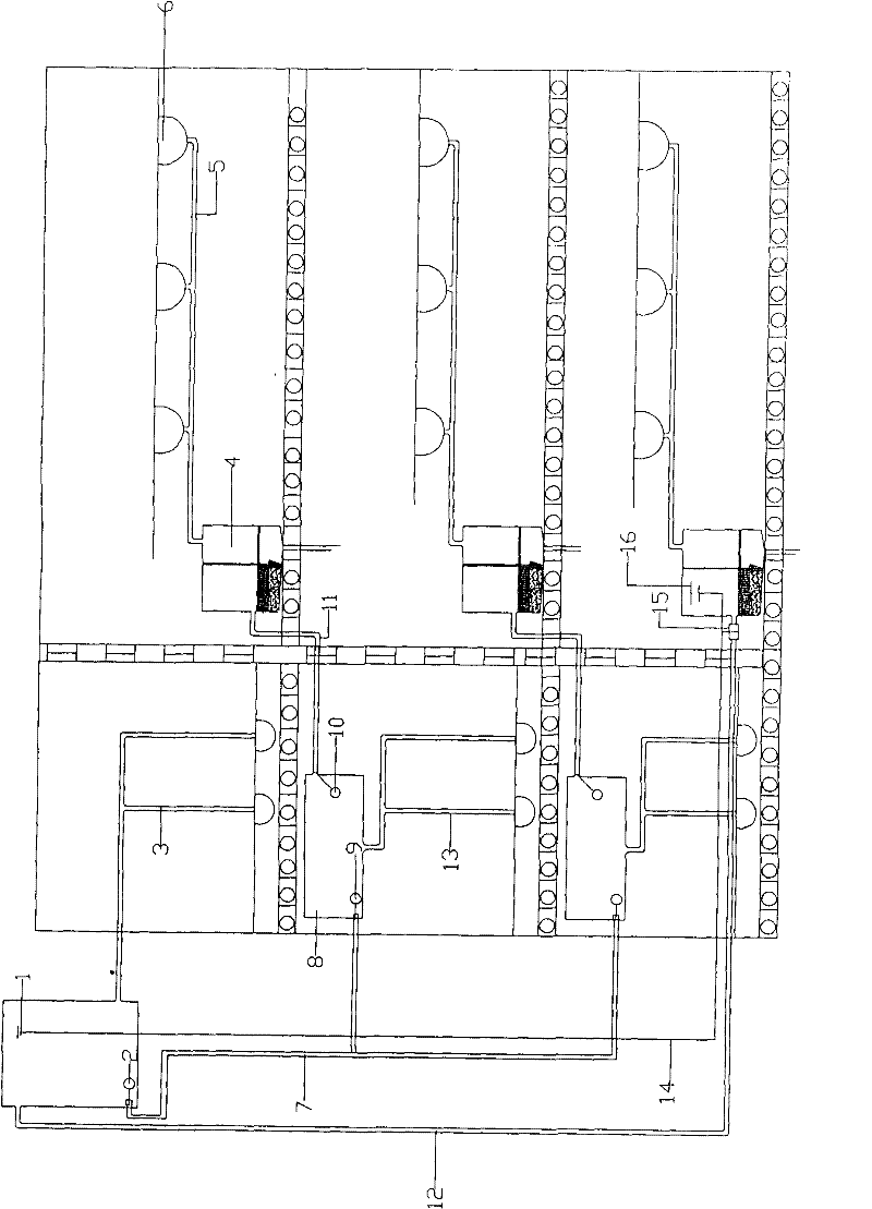 Wastewater recycling system of large-scale public place