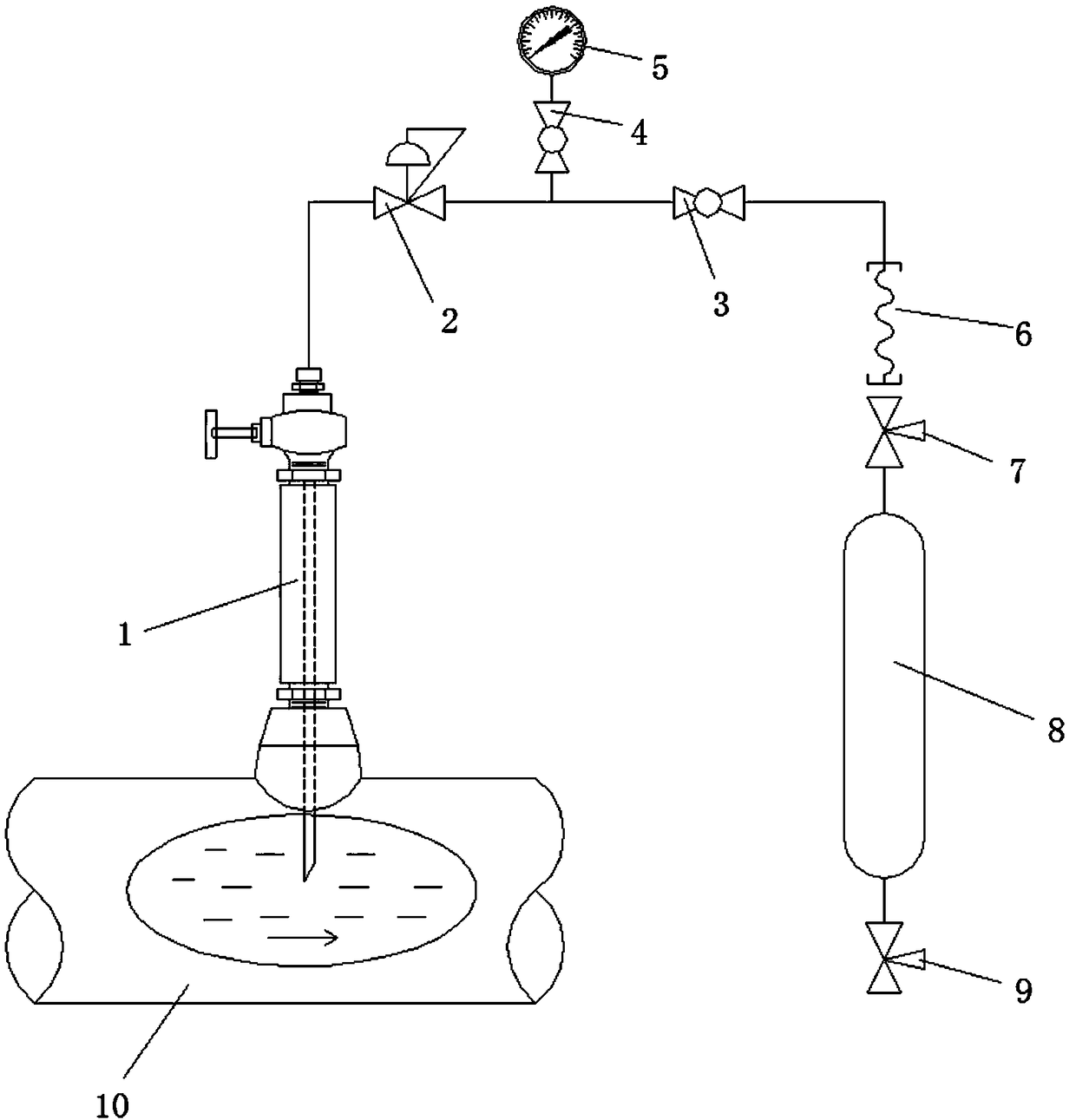 Automatic natural gas continuous-sampling control system