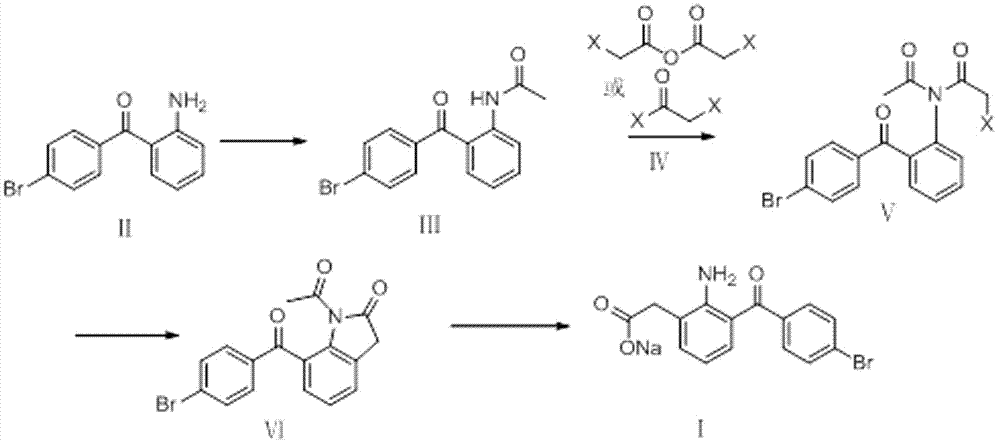 Method for synthesizing bromfenac sodium