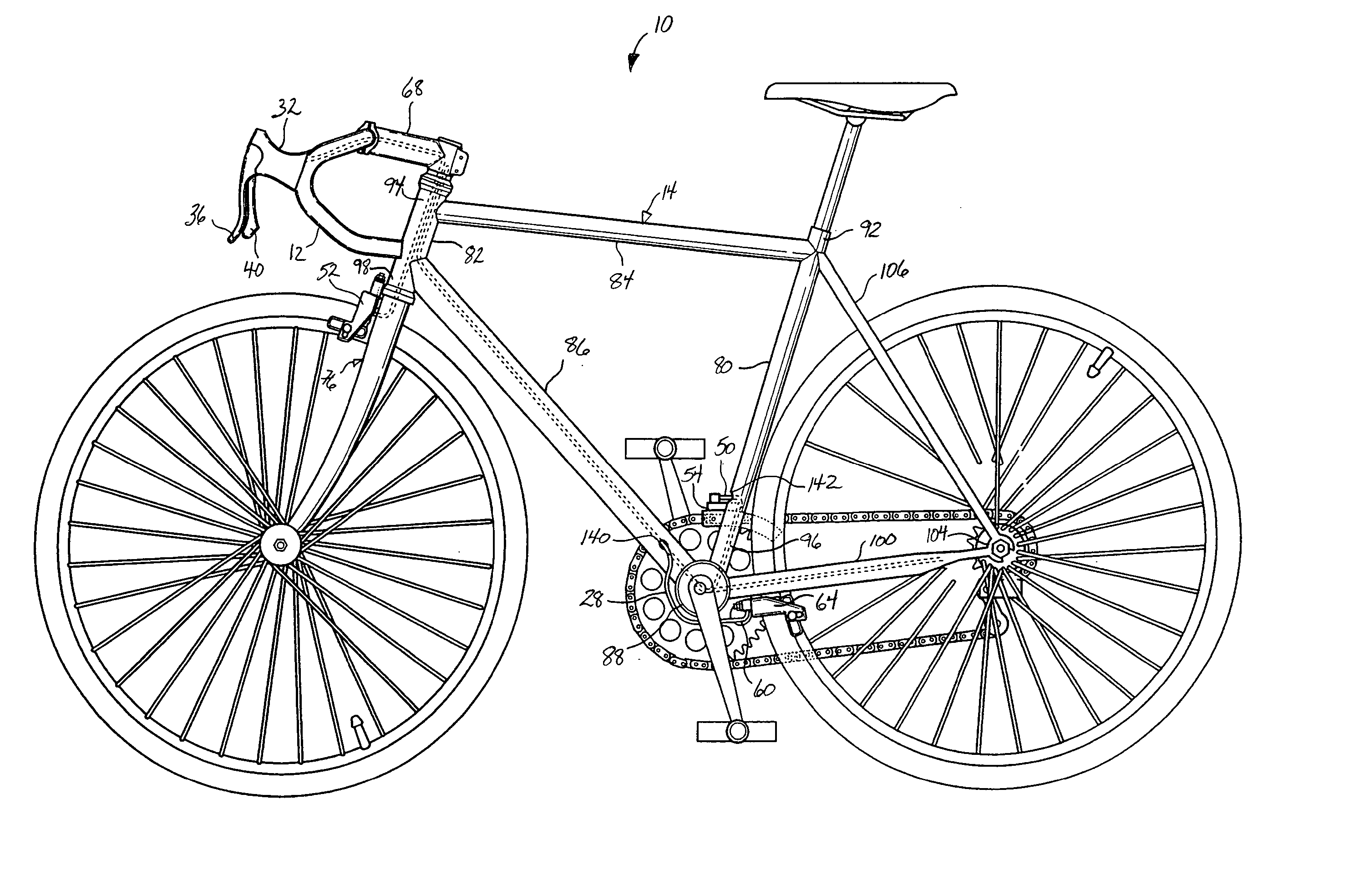 Method to conceal bicycle control cables within the handlebars, stem and frame
