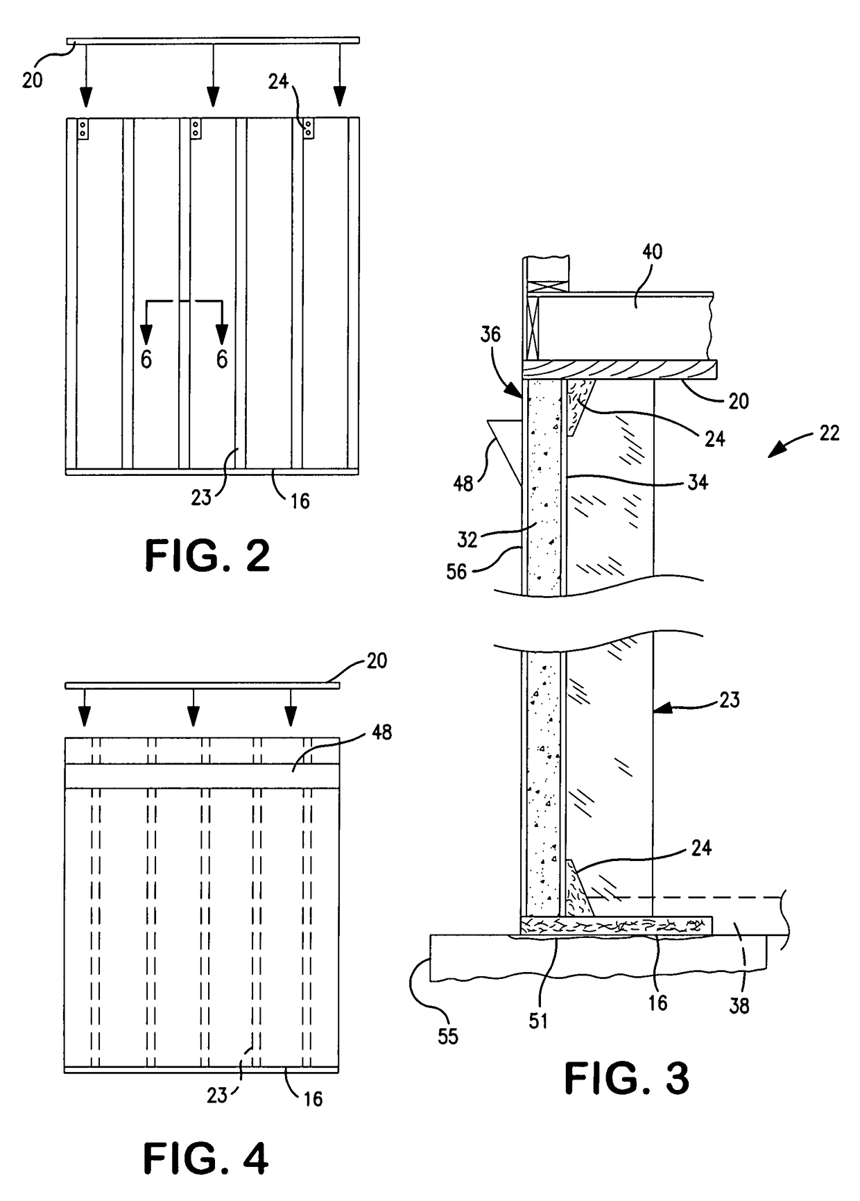 Support pads and support brackets, and structures supported thereby