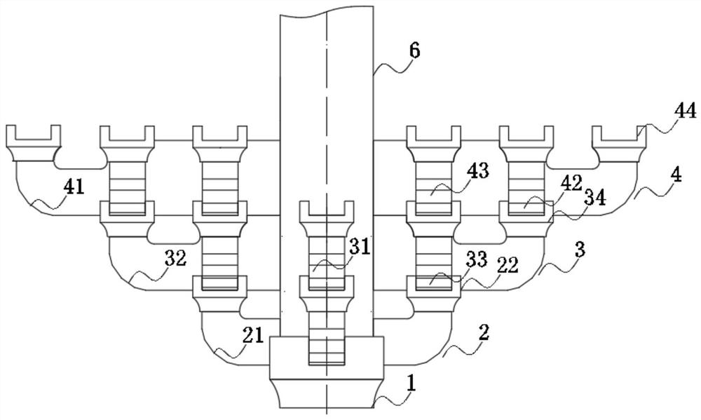 Pseudo-classic building prefabricated copper bracket combination structure and mounting method thereof