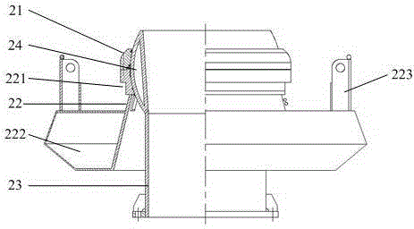 Bow blowing spherical joint of dredging ship