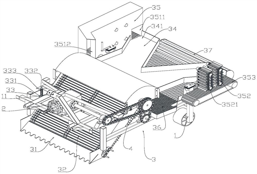 A peanut collection device for clay soil