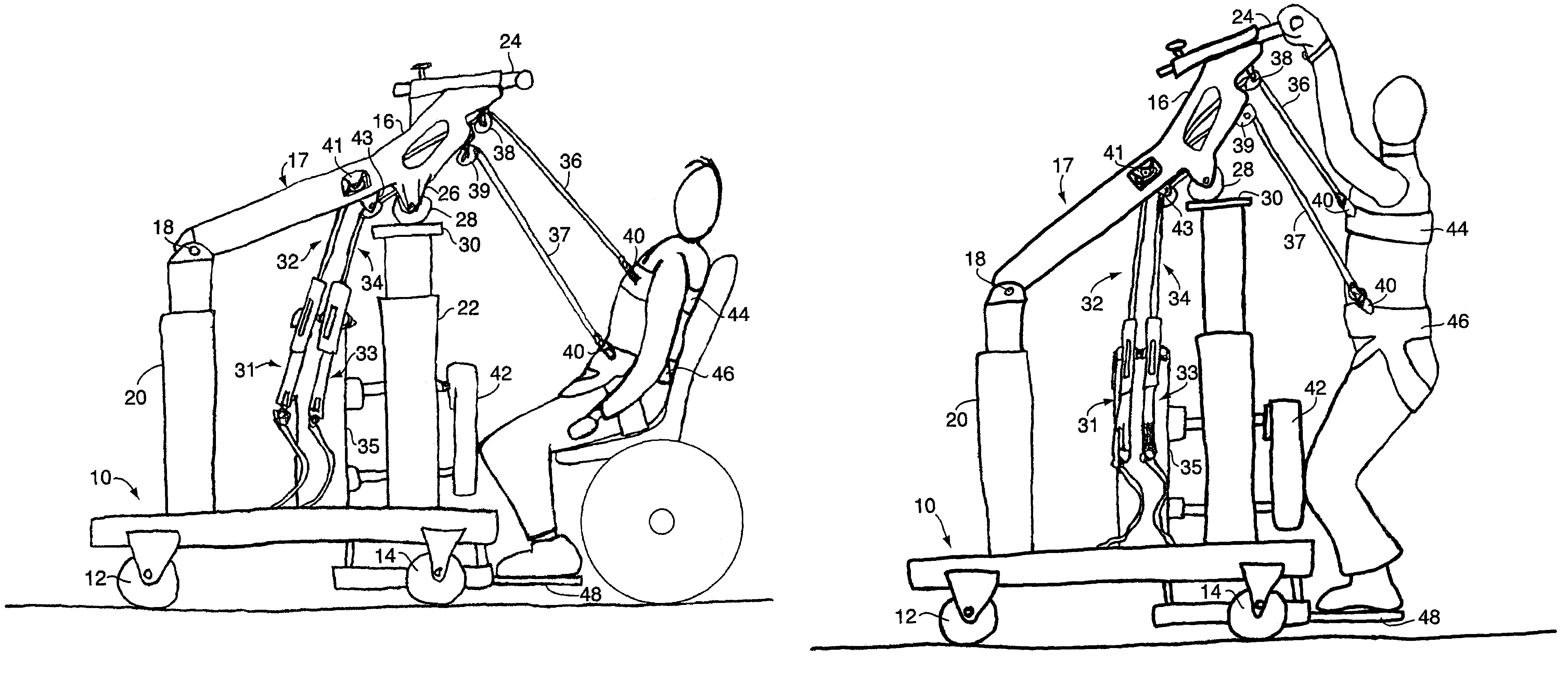 Sit to stand support apparatus