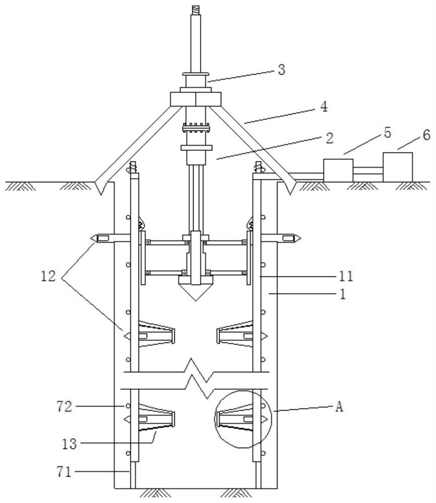 Lateral reinforcement and polluted soil remediation device