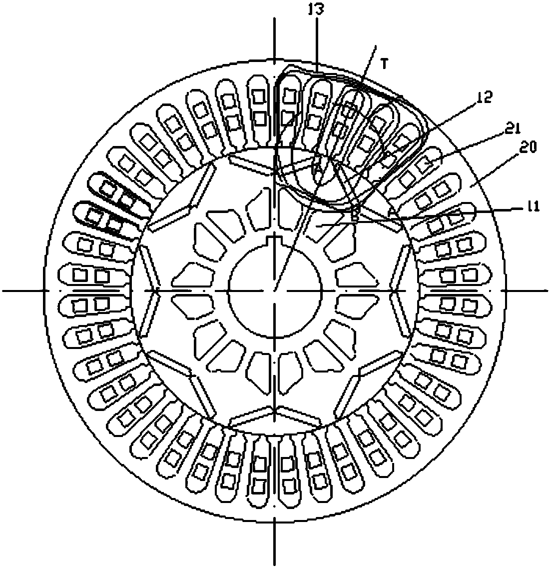 Rotor punching sheet, rotor and motor