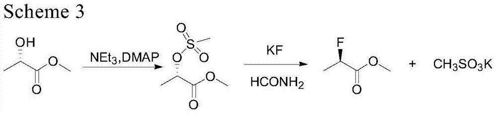 Synthesis method of R-2-fluorine methyl lactate