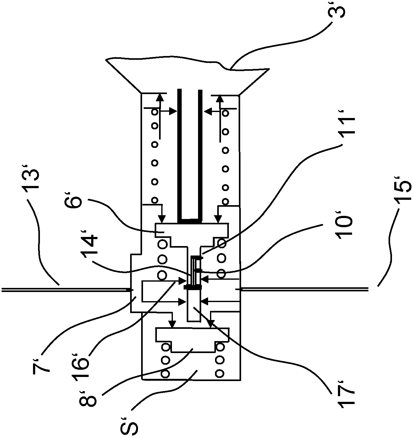 Control valve having a variable nozzle cross-section for automatic compressed-air brakes