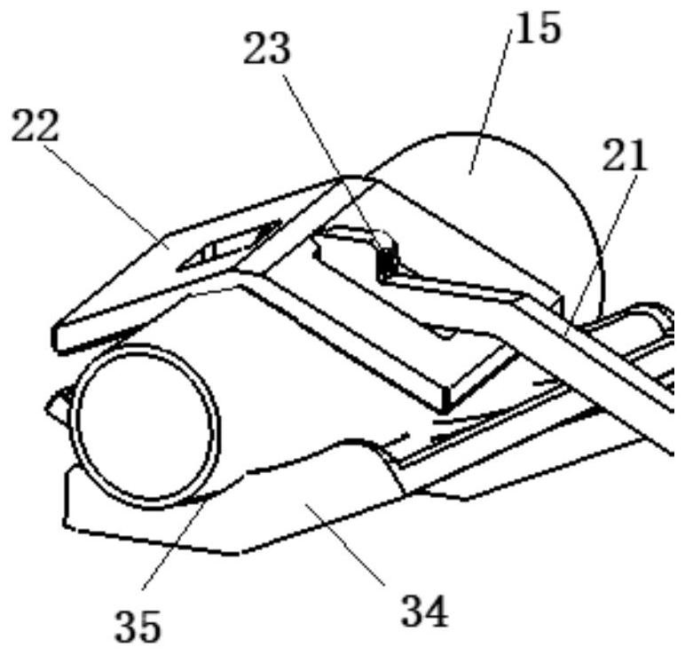 Upper clamping claw device of textile equipment