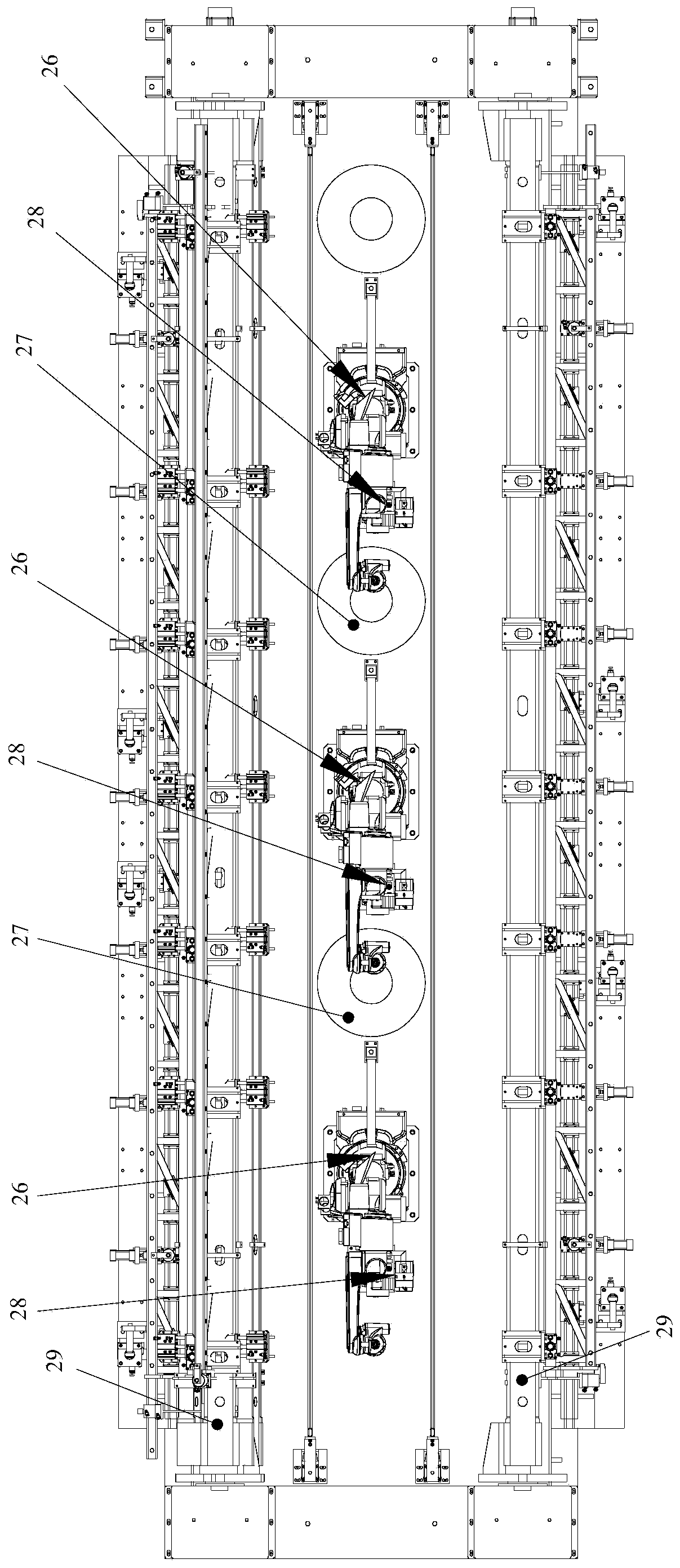 Guide rail welding production line