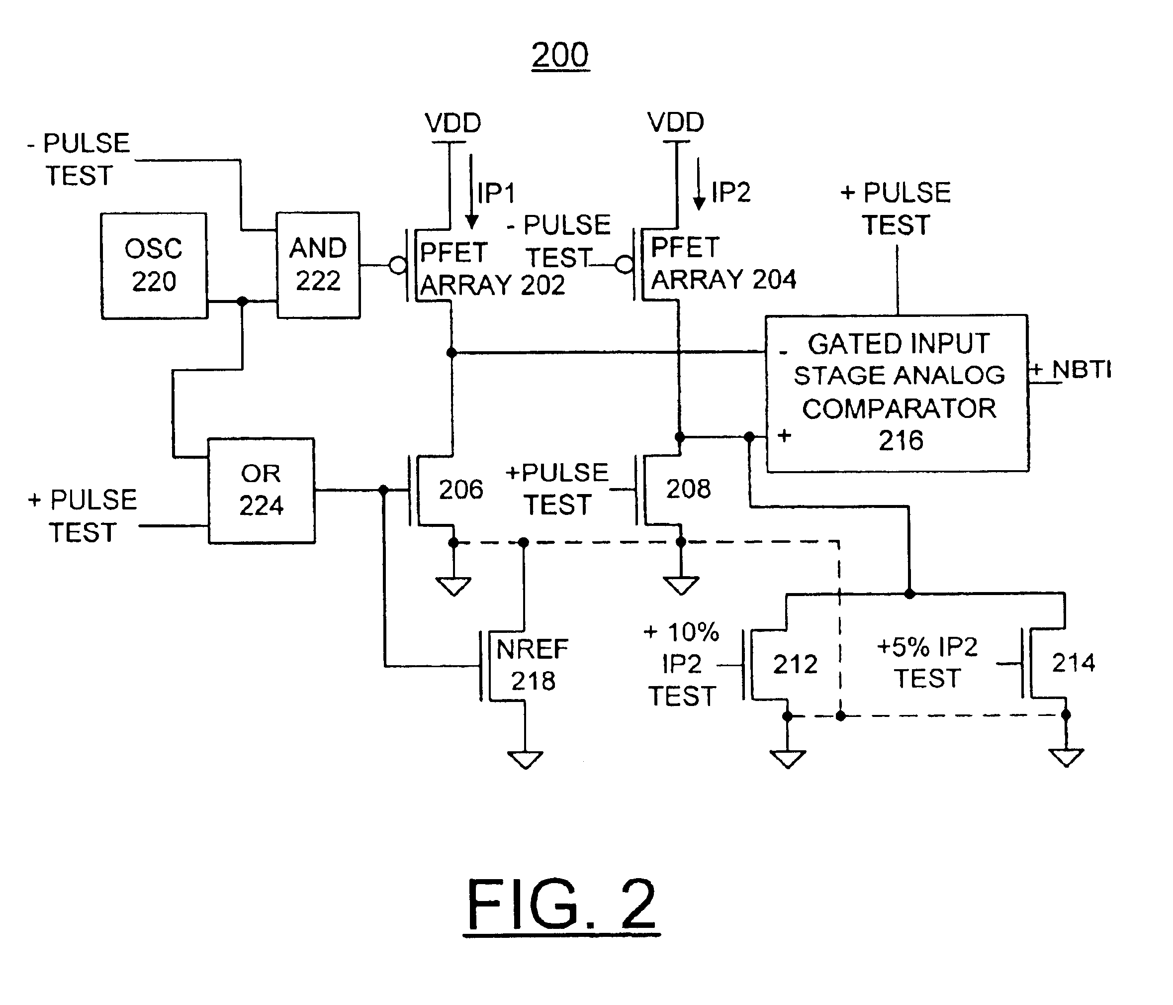 Method and testing circuit for tracking transistor stress degradation