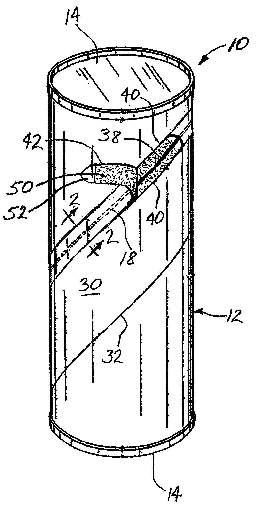 Composite container with integrated easy-open feature