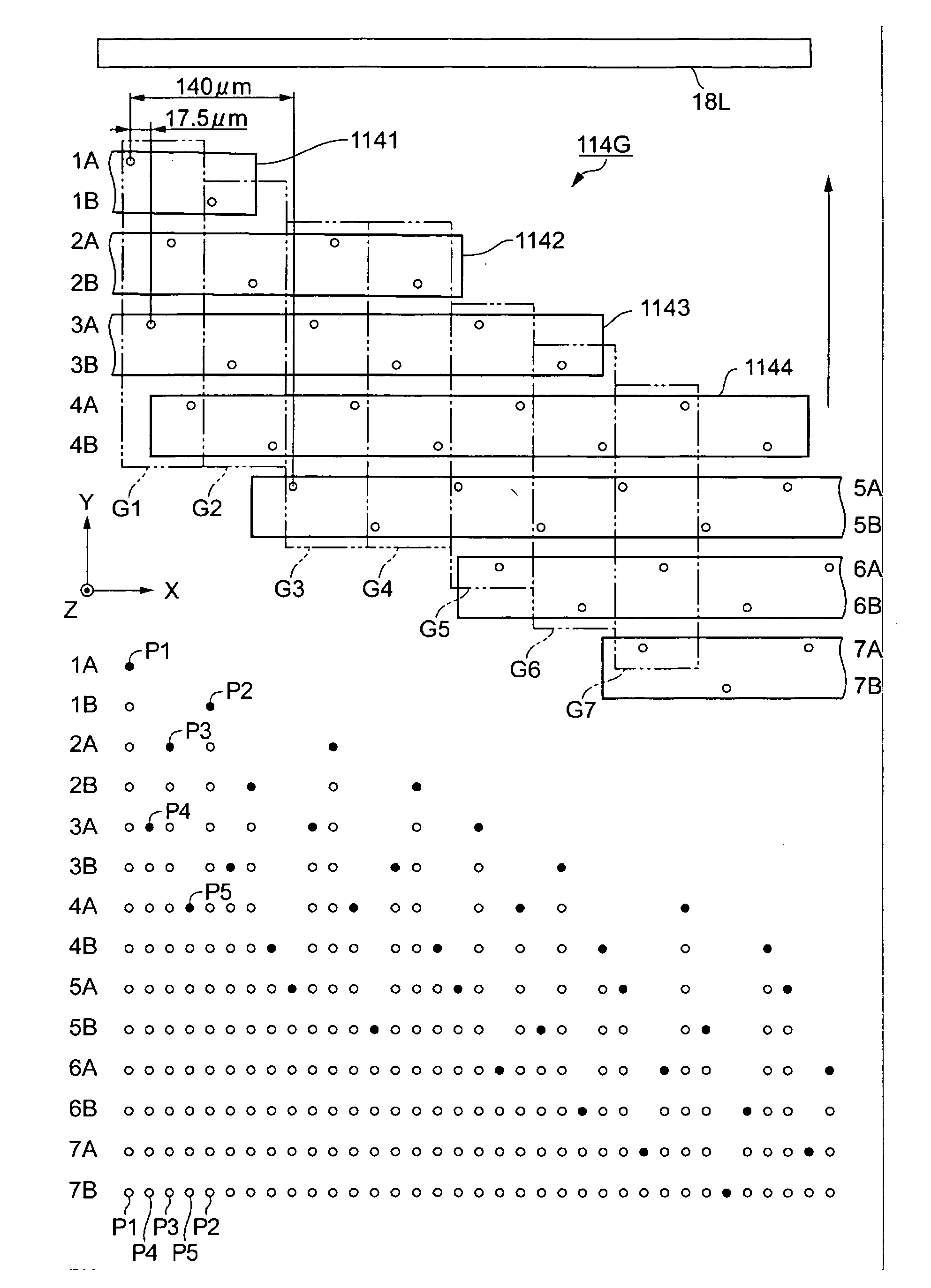 Ejection device, manufacturing device of color filter substrate, manufacturing device of electro-luminescent display device, manufacturing device of plasma display device, and ejection method
