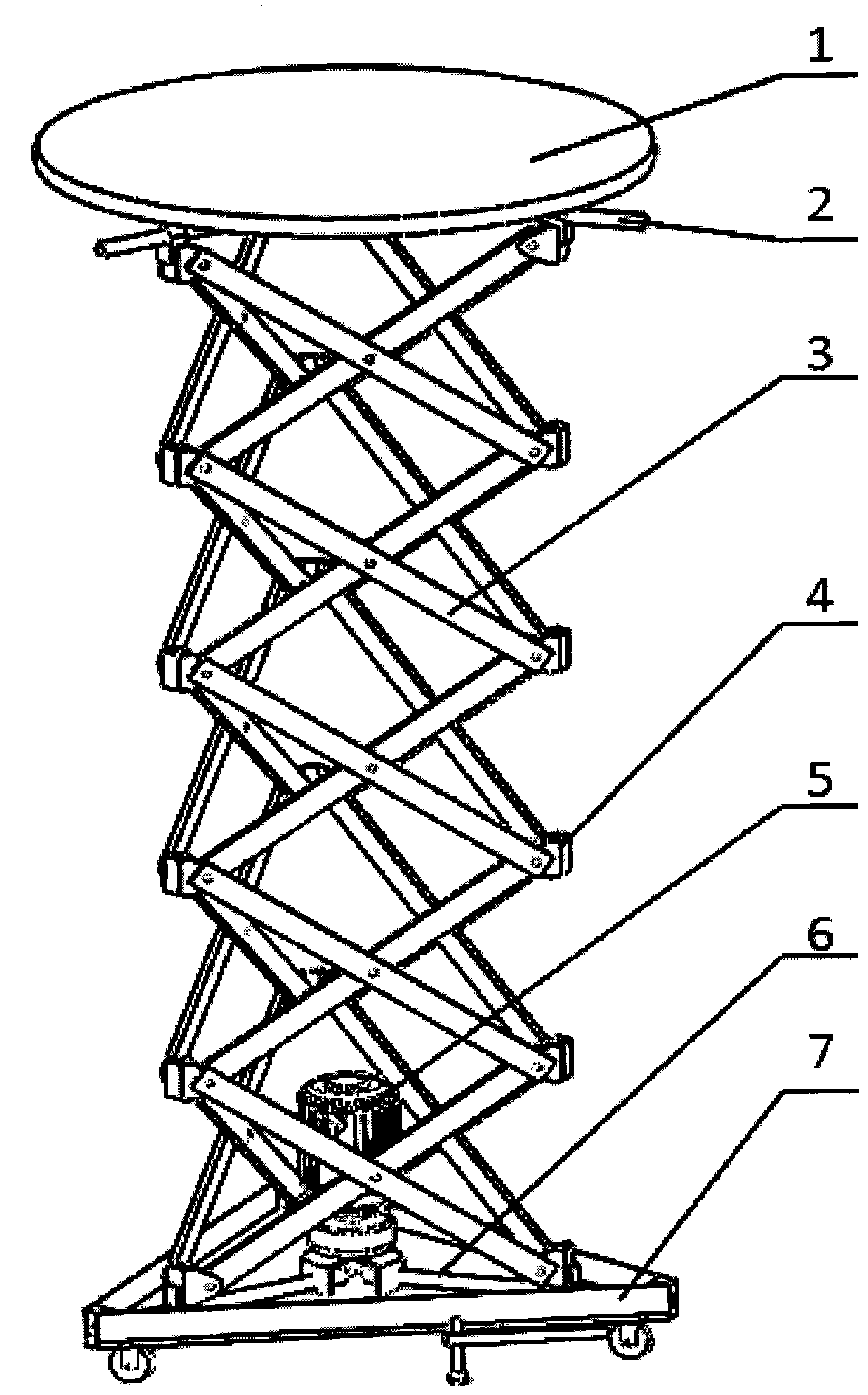 Three-face over-constrained scissor-type lifting mechanism