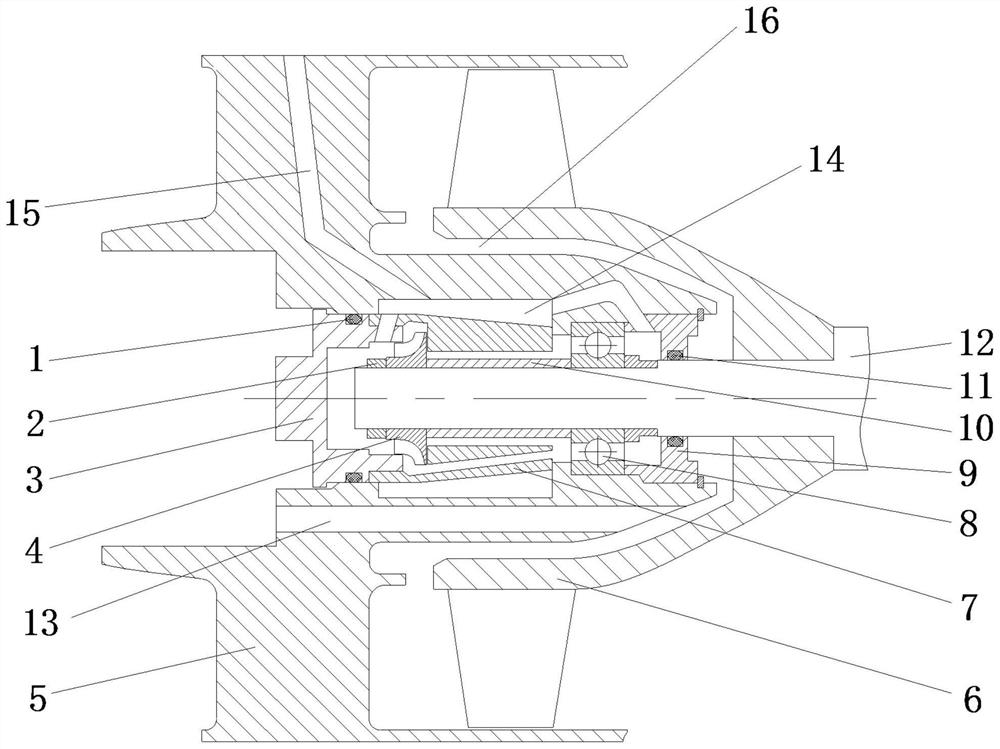 Small turbine engine rotor support and lubrication integrated structure