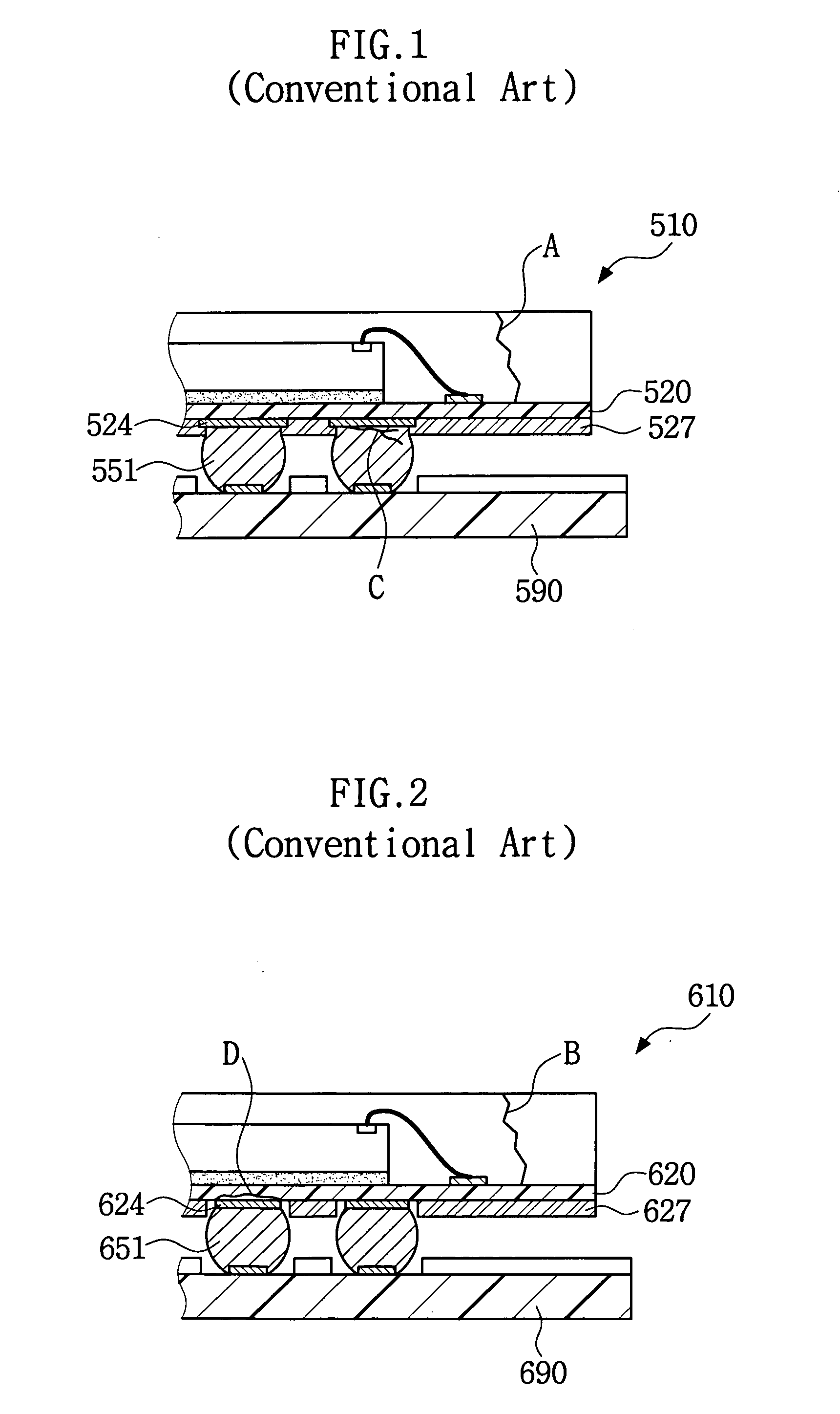 BGA semiconductor chip package and mounting structure thereof