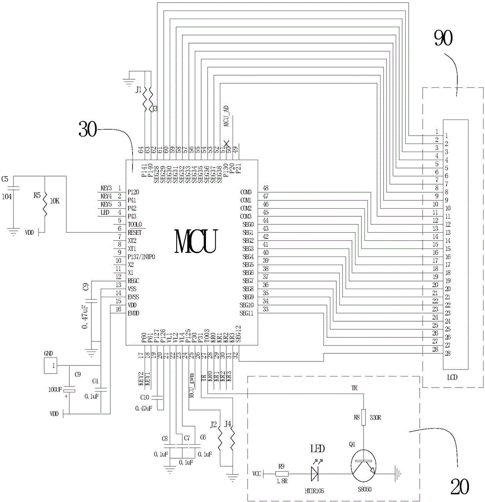 Control circuit of remote controller with backlight screen