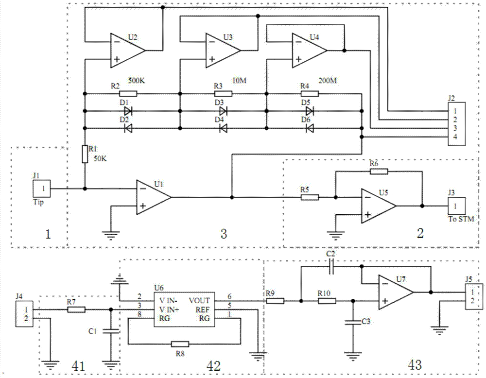 A micro-current detection device for single-molecule conductance measurement system