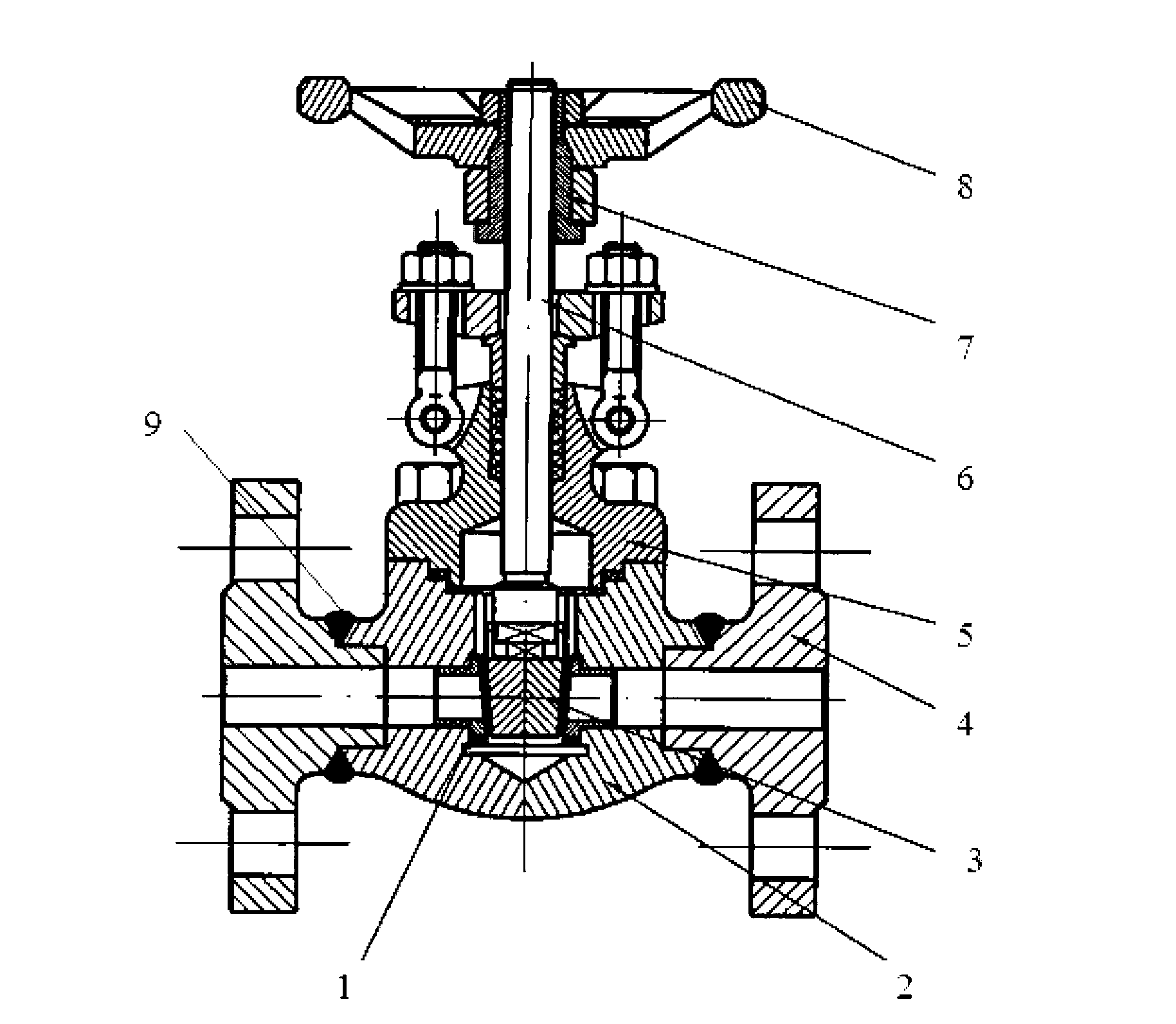 Flange type sluice valve