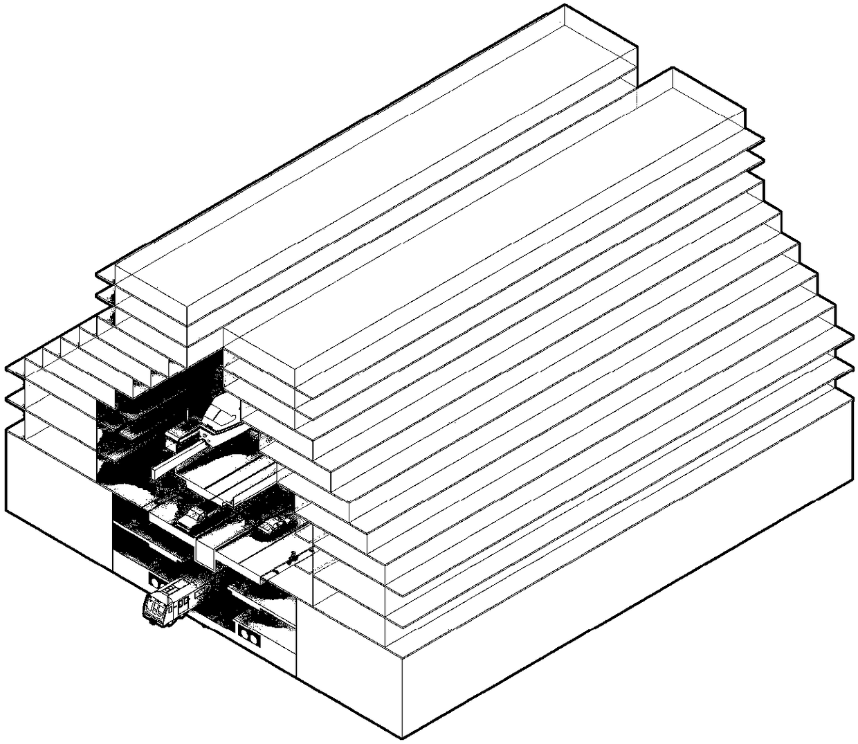 Integrated system of architecture and transportation in three-dimensional city