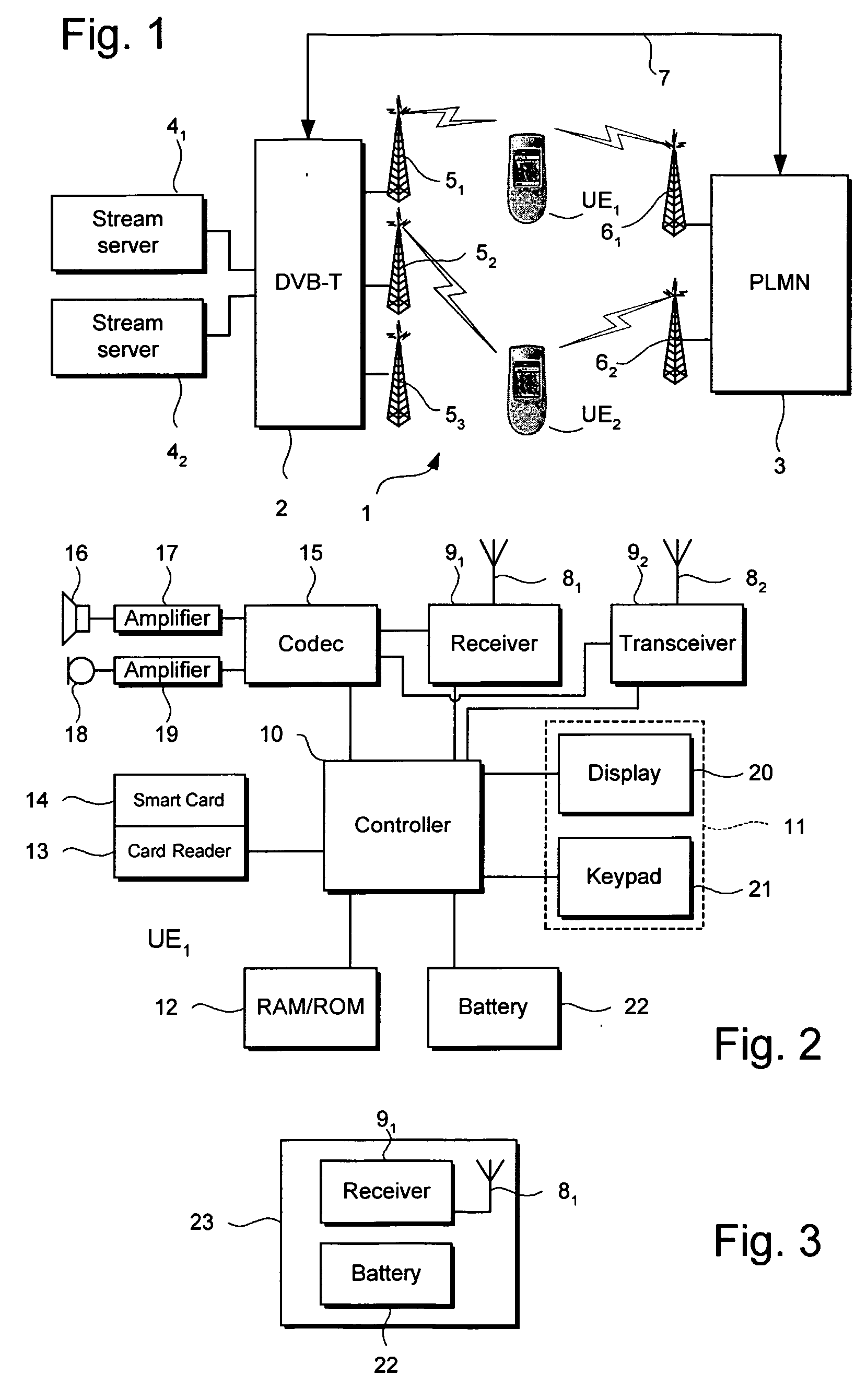 Mobile Telecommunications Apparatus for Receiving and Displaying More Than One Service