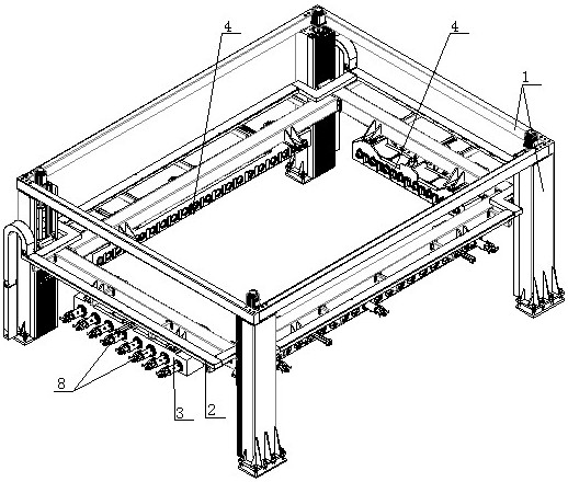 Prestressed track slab reinforcement tensioning machine