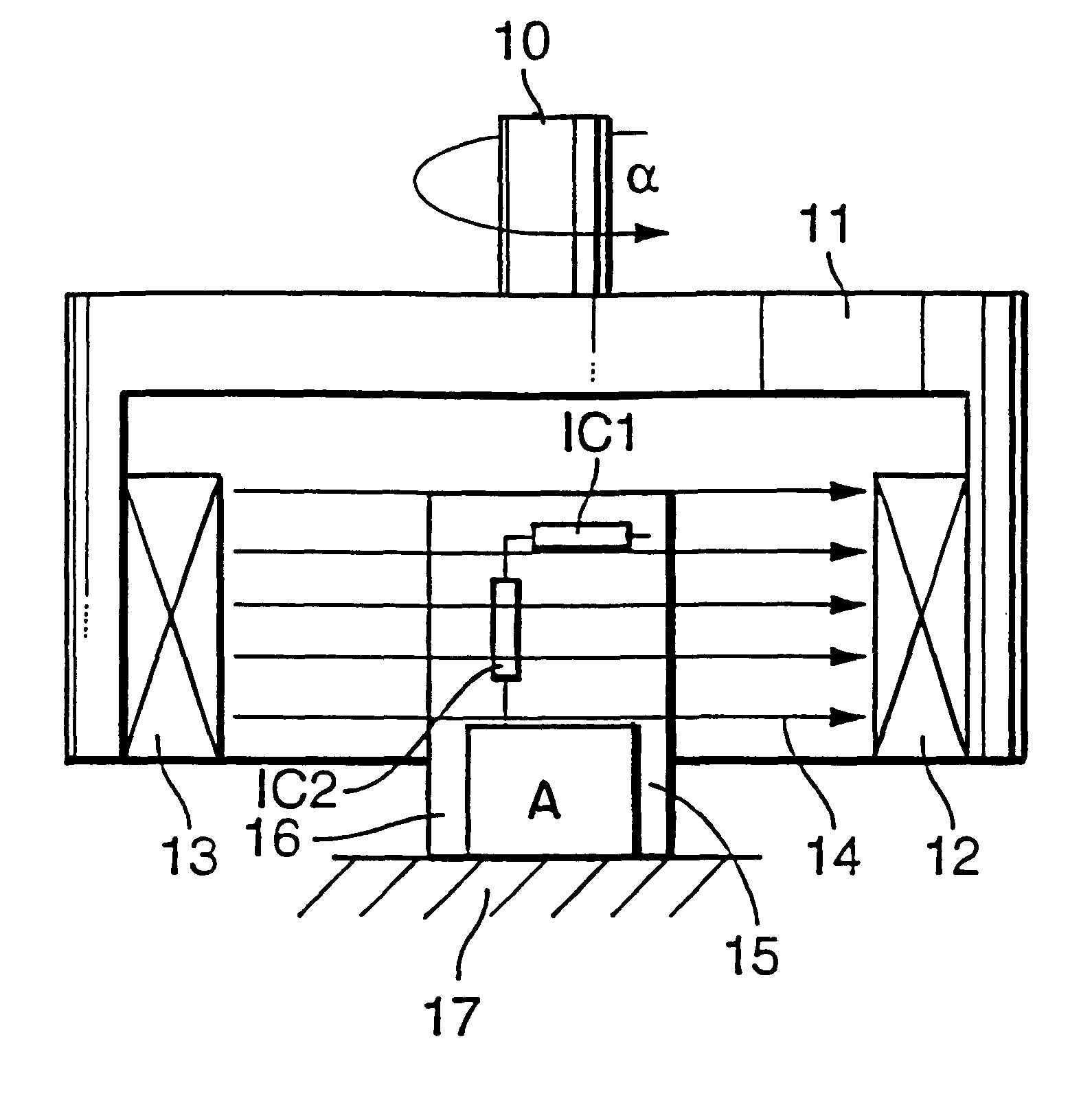 Non-contact system for detecting an angle of rotation