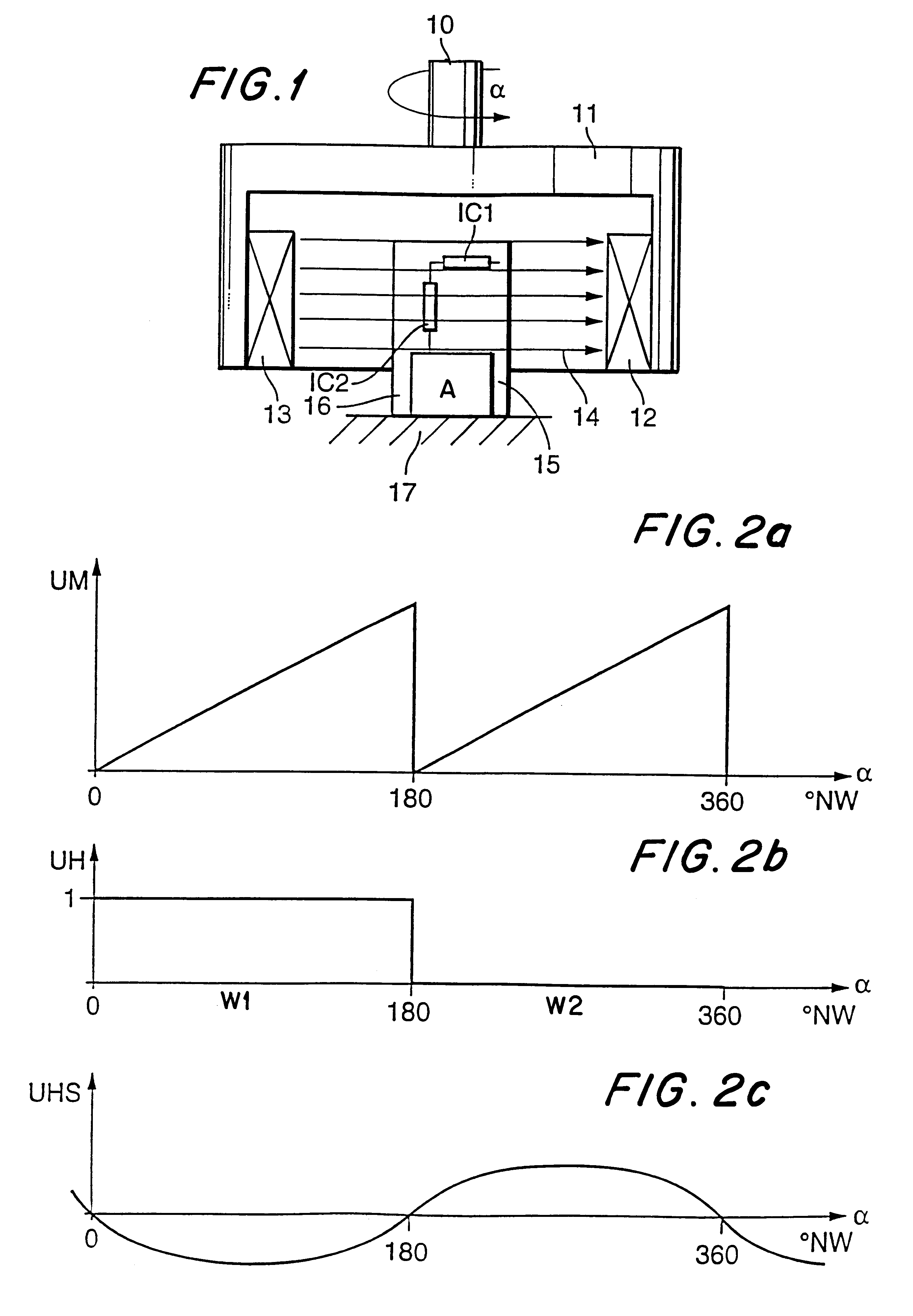 Non-contact system for detecting an angle of rotation