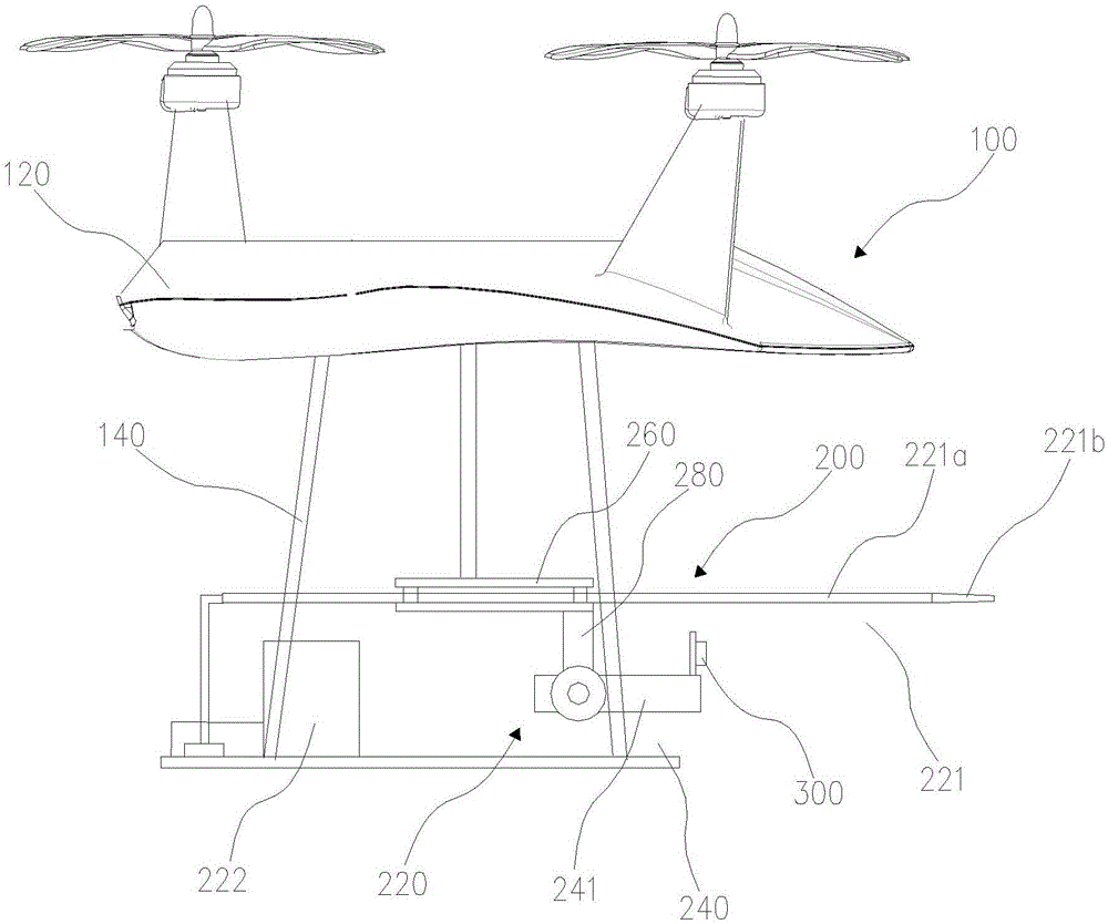 Flight system for removing hanging object on transmission line and working method of flight system