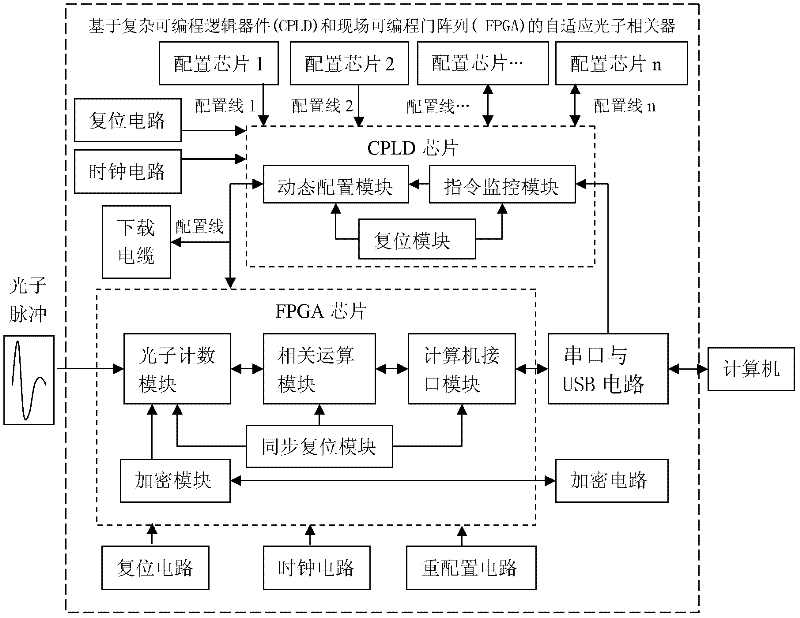 Adaptive photon correlator on basis of CPLD (Complex Programmable Logic Device) and FPGA (Field Programmable Gate Array)
