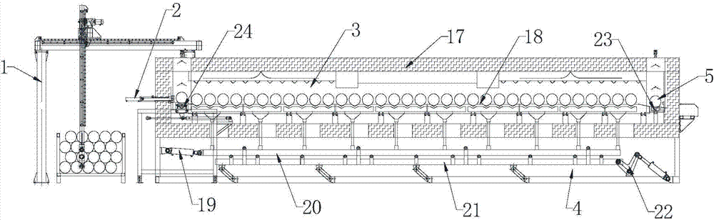 Full-automatic heating production line for short aluminum bars and method thereof