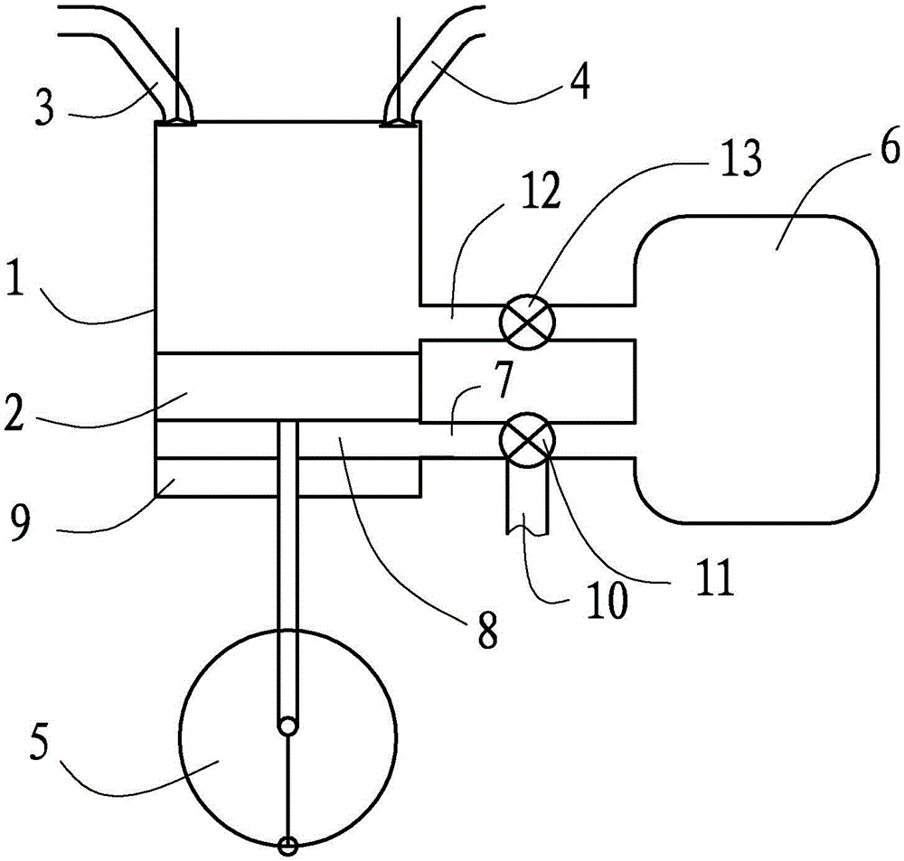 Engine with low pumping loss and method for reducing engine pumping loss