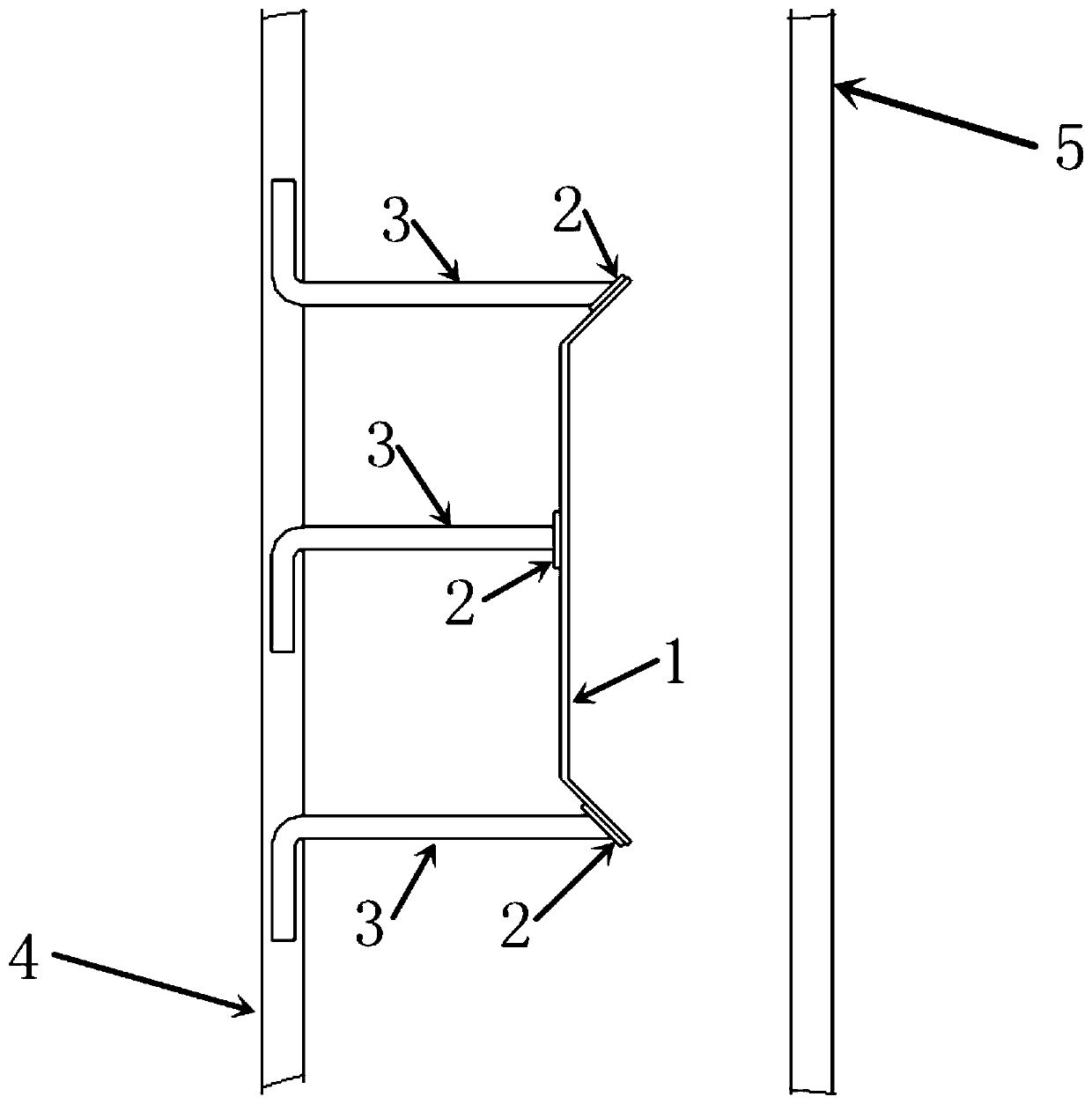 Cast-in-place pipe gallery horizontal construction joint water stopping structure and construction method thereof