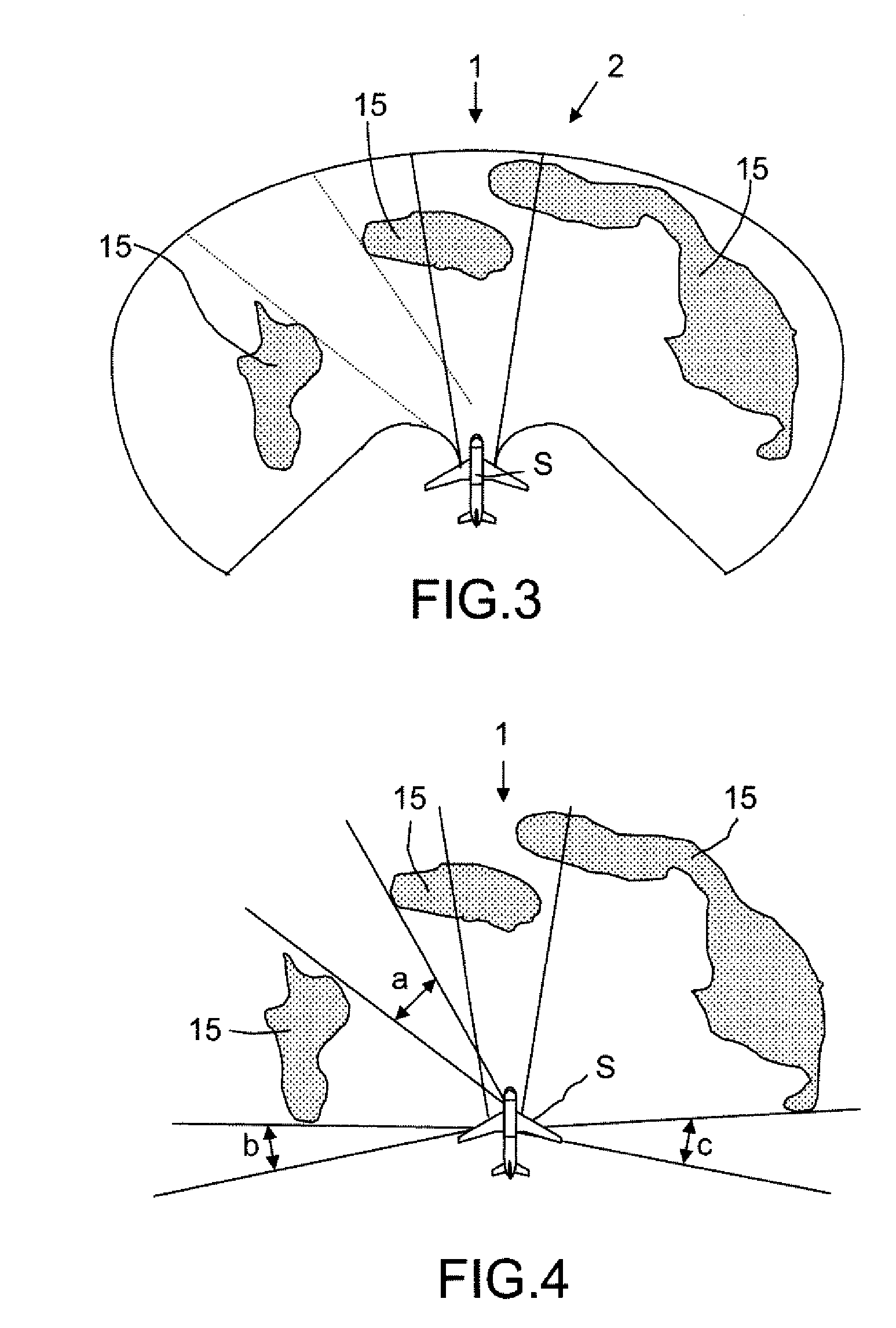 Method and device for aircraft, for avoiding collision with the terrain