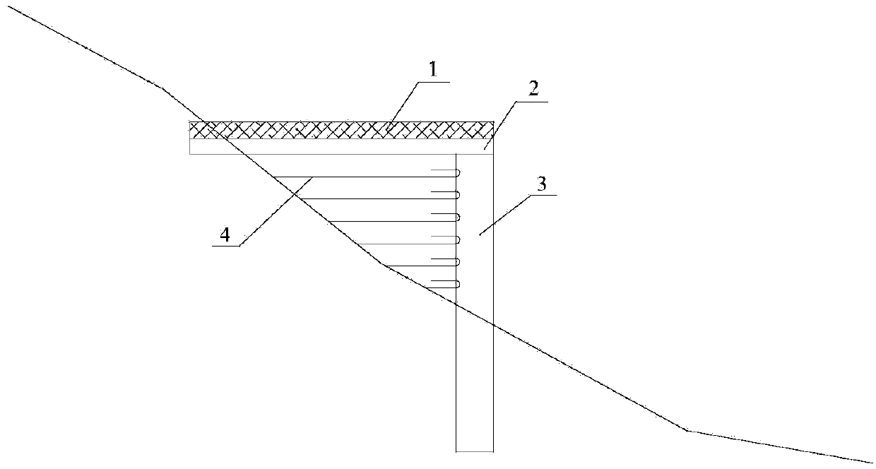 Lateral pile-plank structure suitable for rocky abrupt-slope embankment